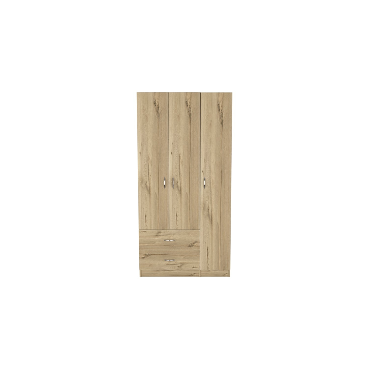 TUHOME Austral – Armoire à 3 portes en bois d’ingénierie, beige