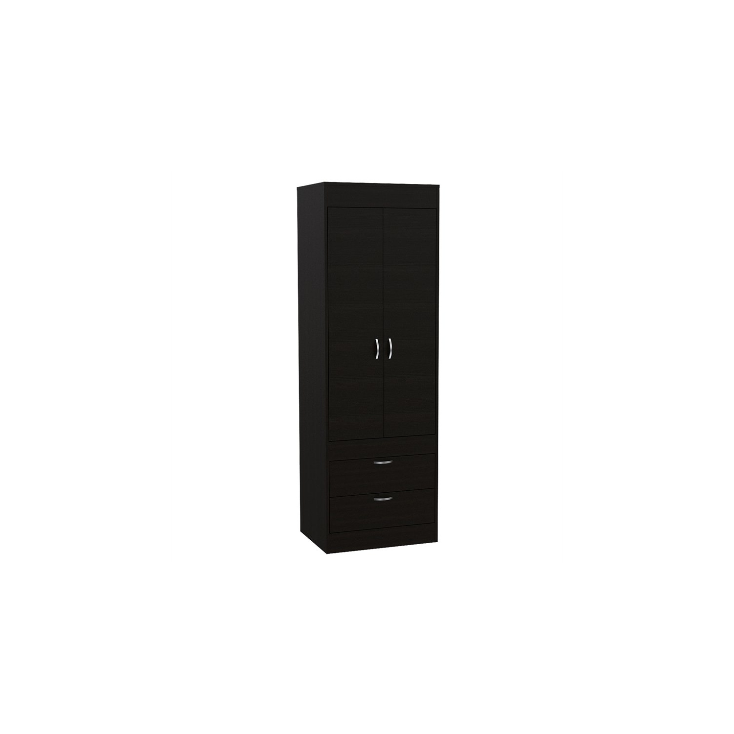 TuHome Black Wengue – Armoire contemporaine à 2 tiroirs et 2 portes en bois d’ingénierie Lisboa
