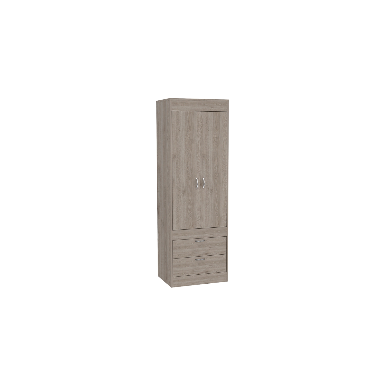 TuHome – Armoire à 2 tiroirs et 2 portes en bois d’ingénierie moderne Lisboa, gris