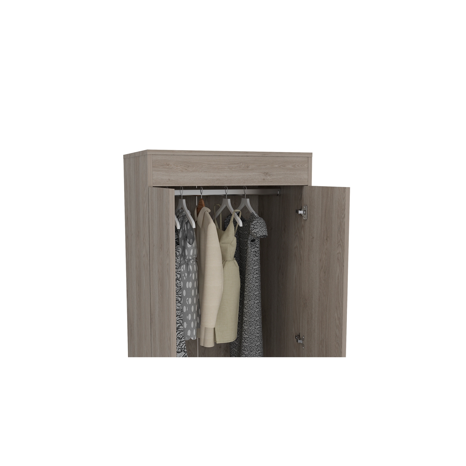 TuHome – Armoire à 2 tiroirs et 2 portes en bois d’ingénierie moderne Lisboa, gris