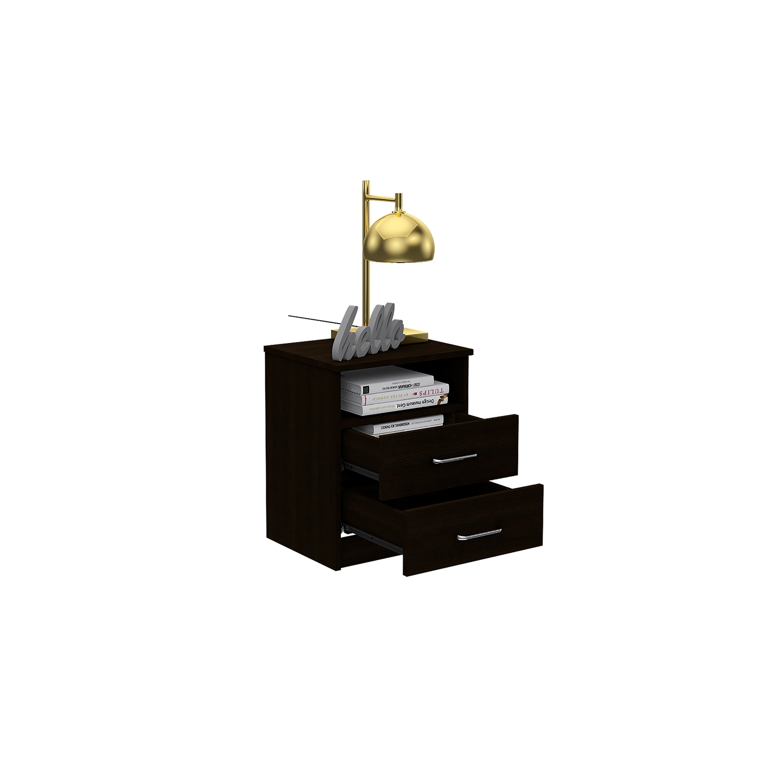 Tuhome Napoles 2 Drawer Night Stand Espresso