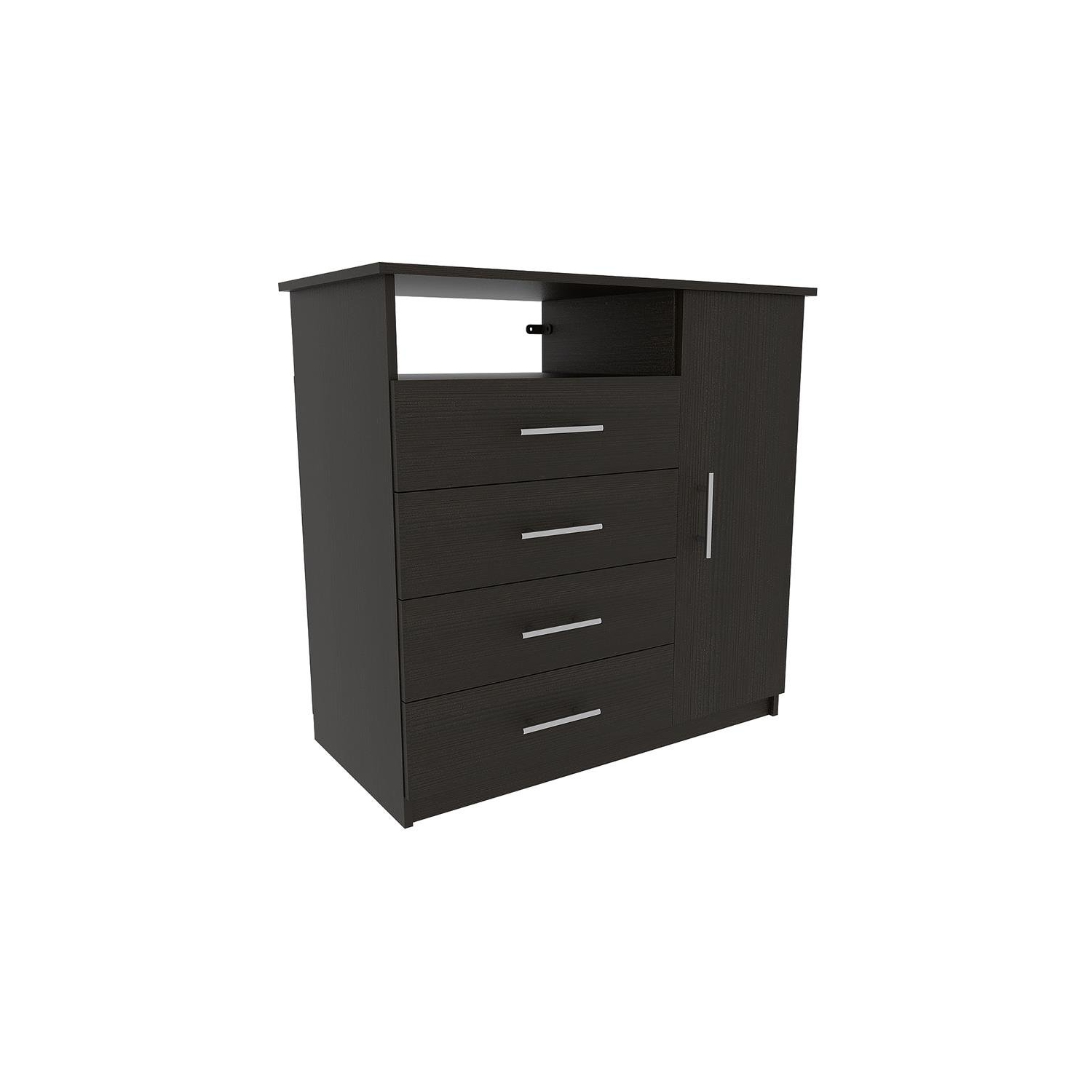 TuHome Black Wengue Modern Engineered Wood Peru 4 Drawer Dresser