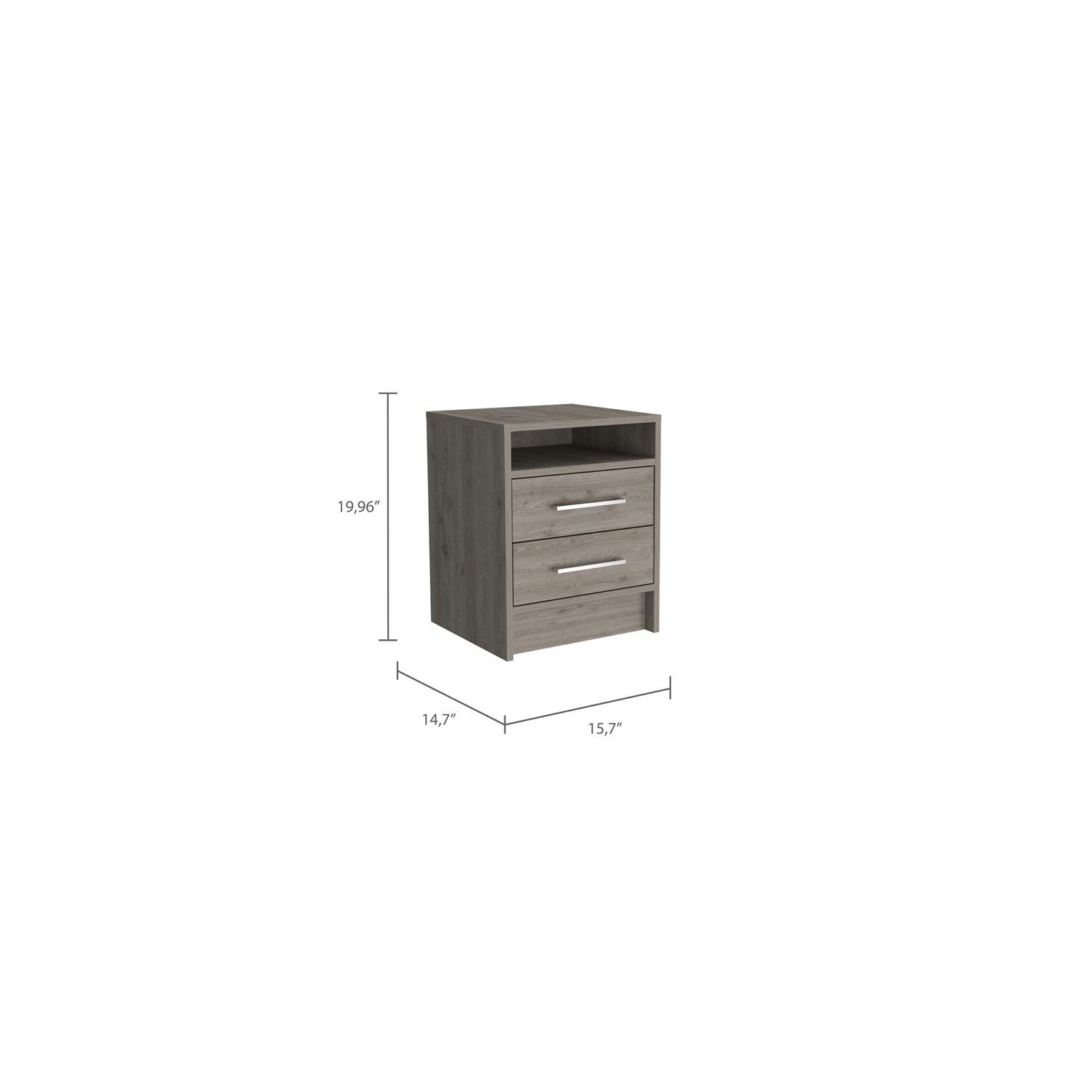 TUHOME Eter Nightstand Engineered Wood Nightstands in Gray