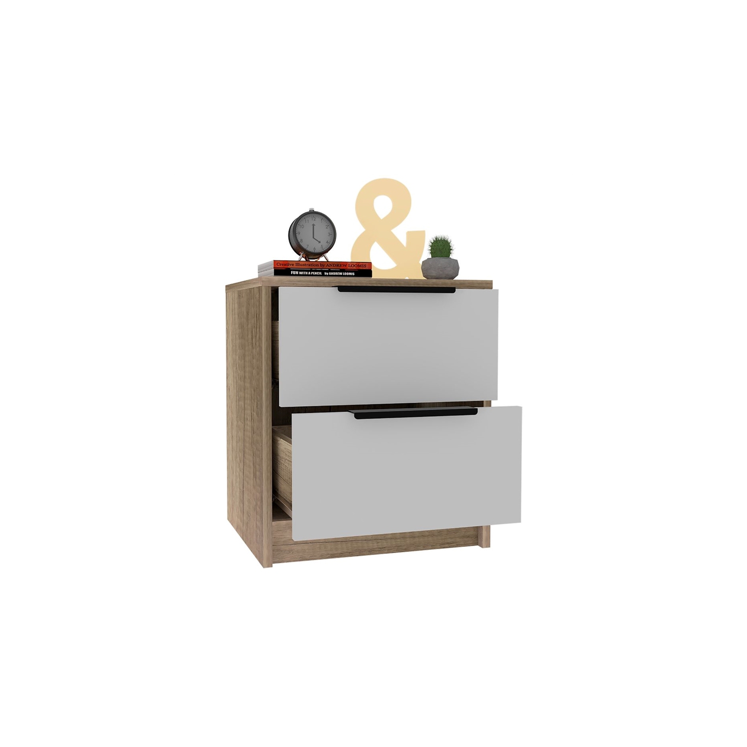 TUHOME Kaia Nightstand Engineered Wood Nightstands in Multi-color