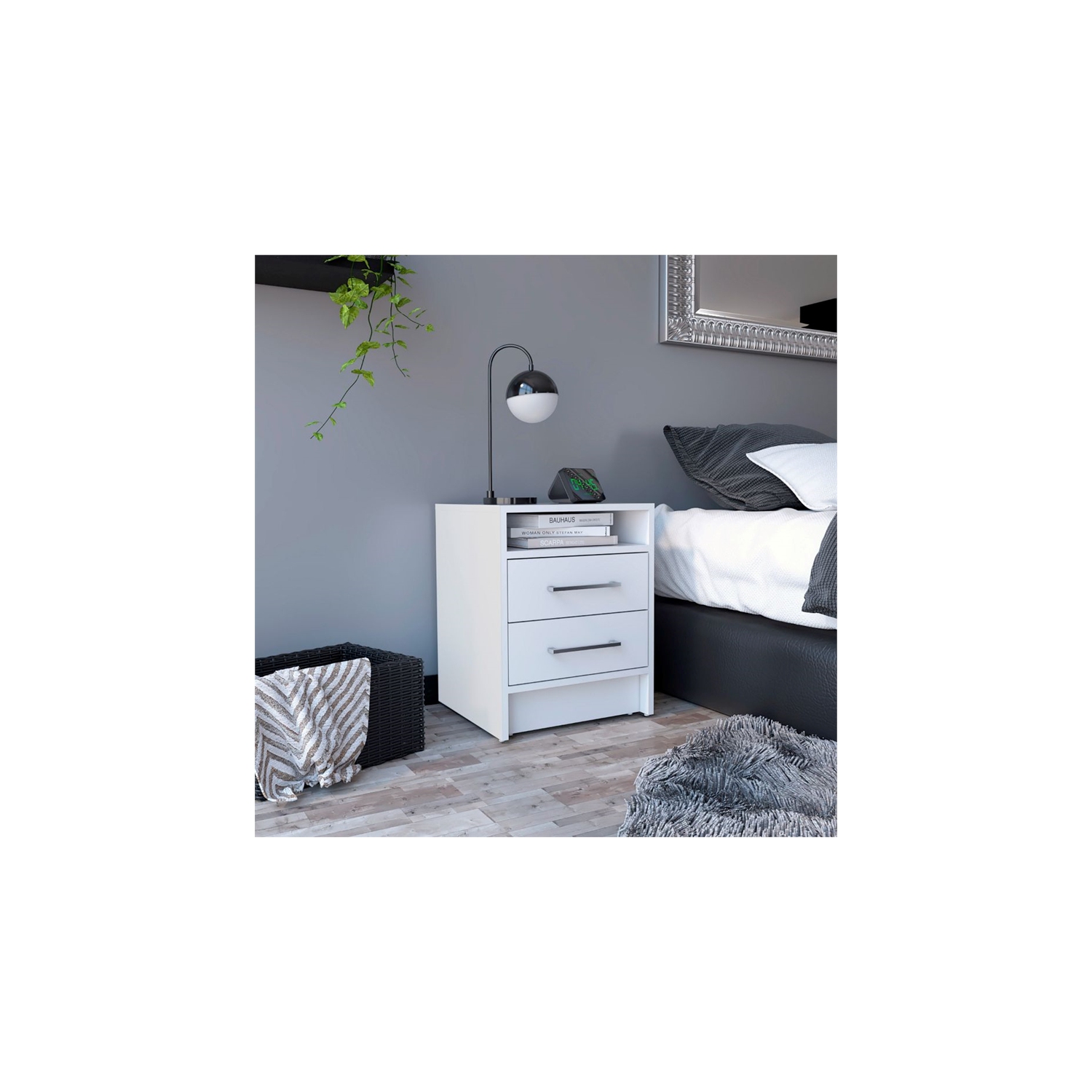 TUHOME Eter Nightstand Engineered Wood Nightstands in White