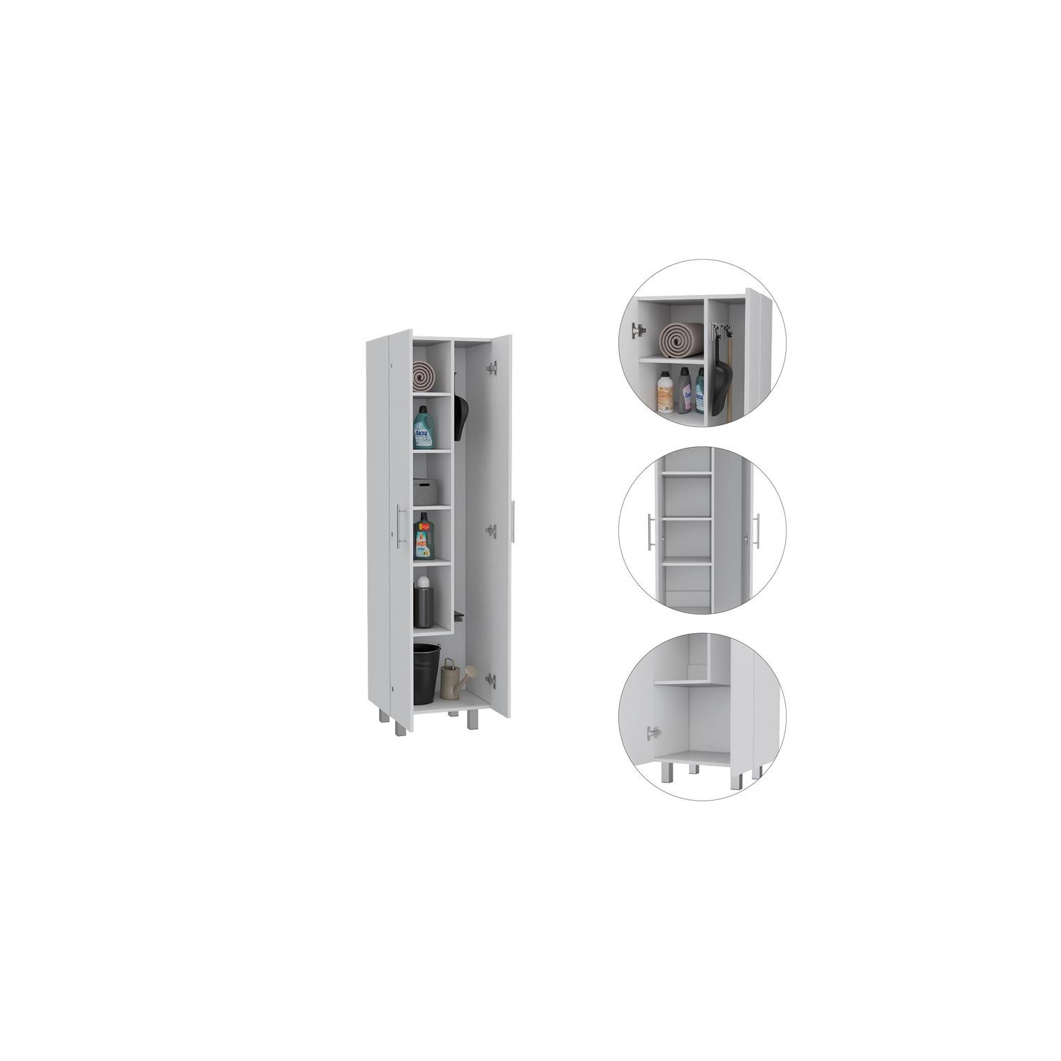 TuHome White Modern Engineered Wood Nala Modern Storage Cabinet