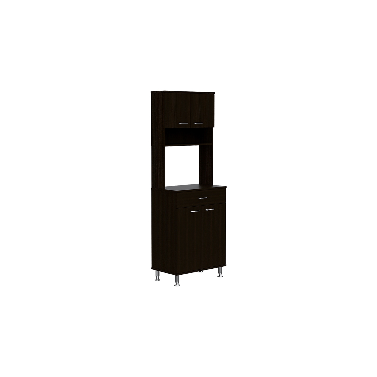 TUHOME Della 60 Kitchen Pantry Engineered Wood Pantries in Black