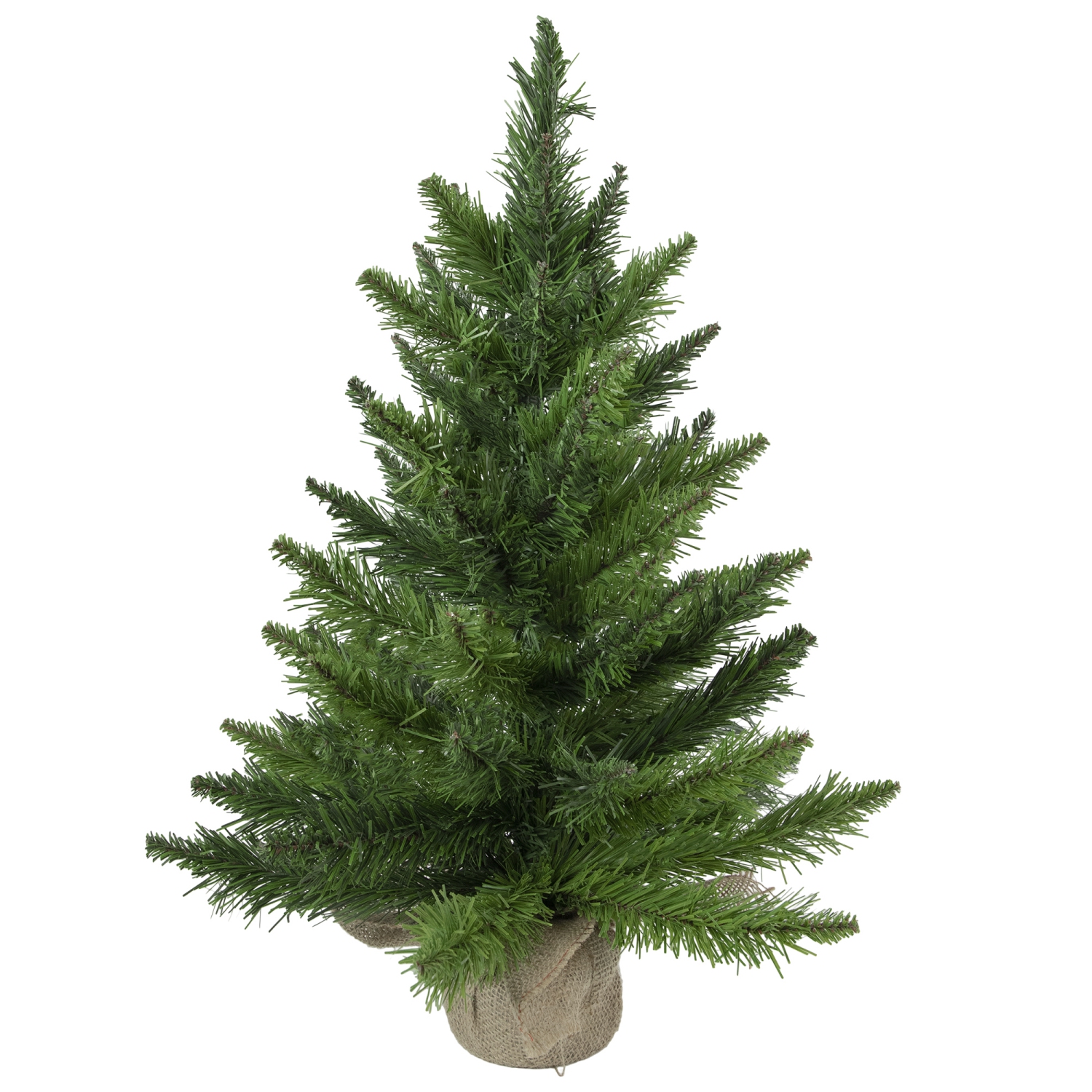 24" Mini Balsam Pine Artificial Christmas Tree in Burlap Base, Unlit