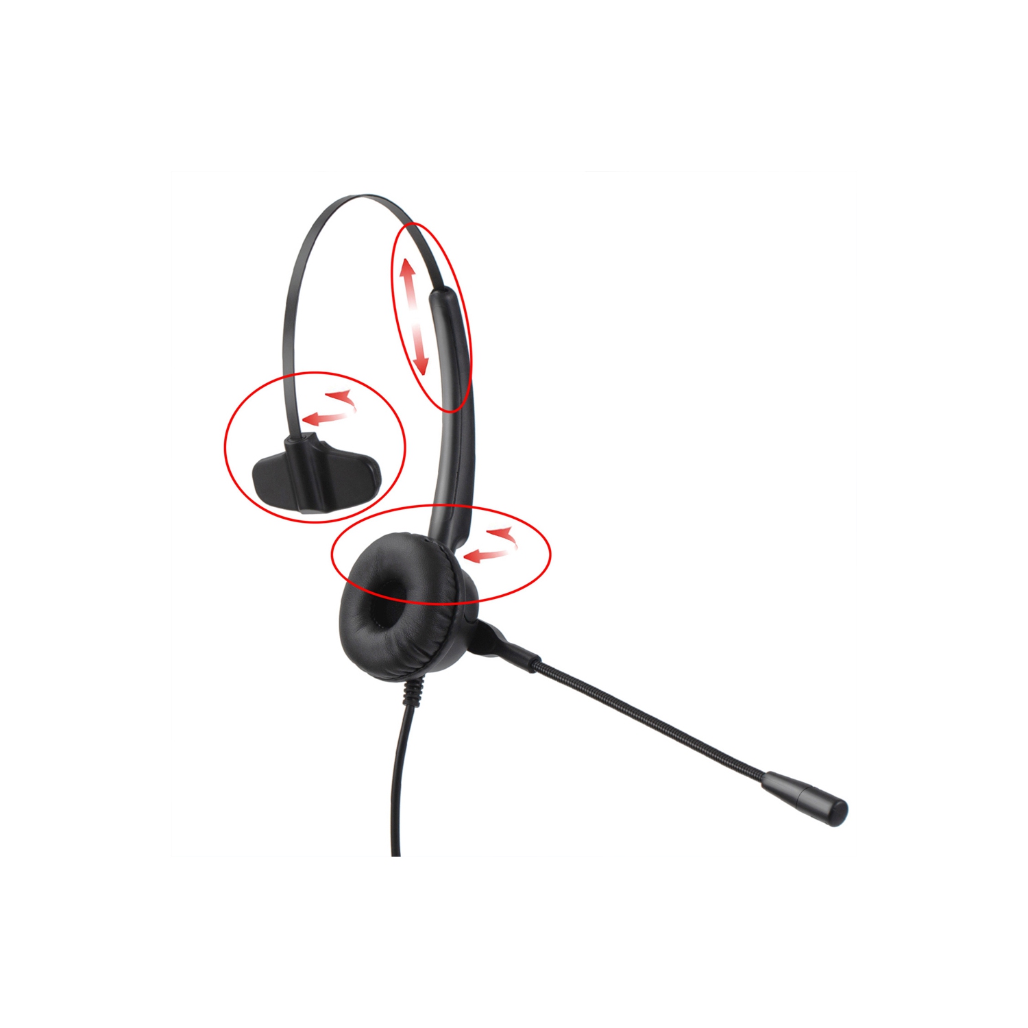 axGear Mono Office Headphone with Microphone Headset with RJ9 Jack & 3.5mm Connector