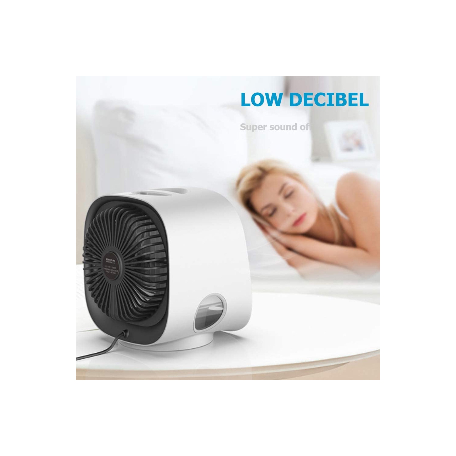 axGear Portable Air Cooler Table Air Conditioner Fan w Icebox Humidifier USB Power