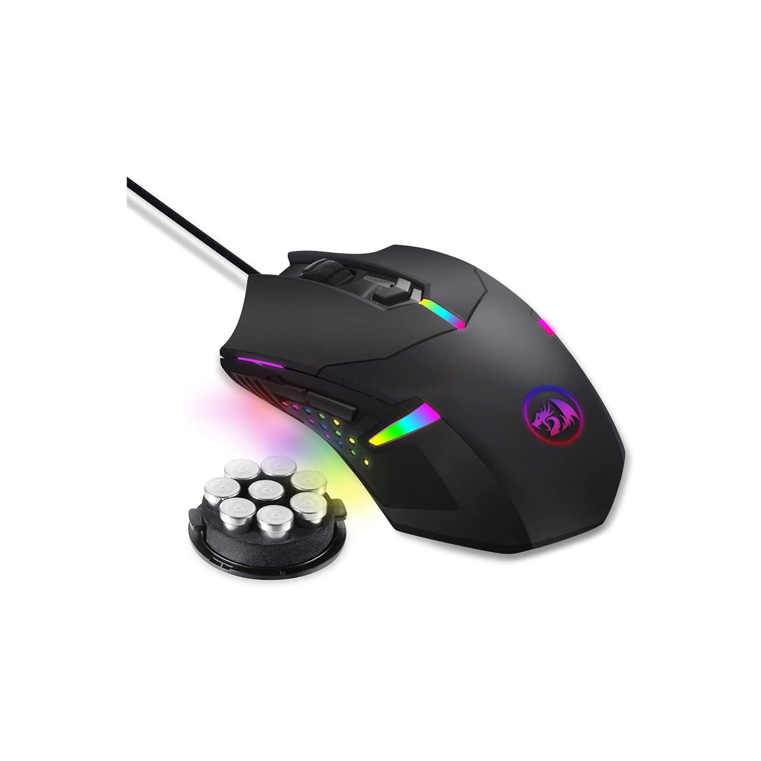 axGear RGB Gaming Mouse USB Wired 6 Buttons Programmable Mouse w/ Weight Tuning Set