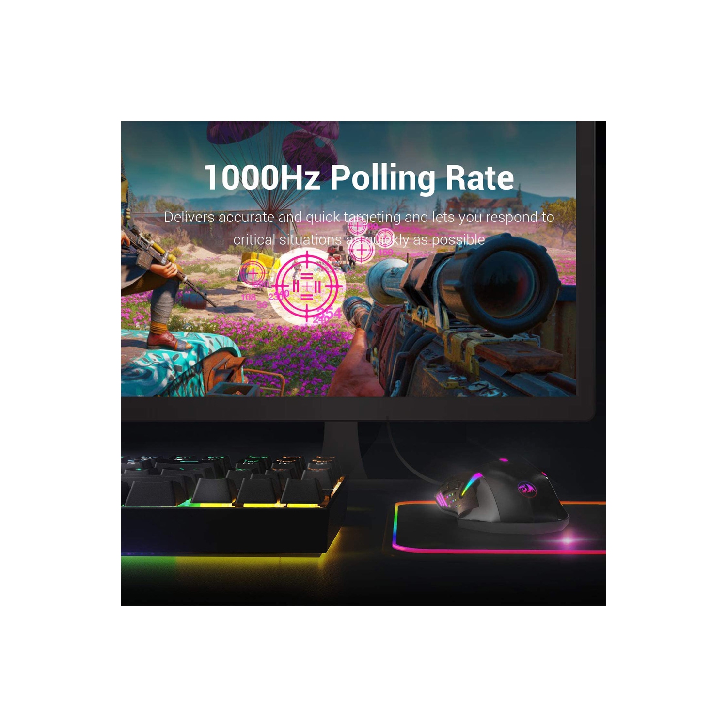 axGear RGB Gaming Mouse USB Wired 6 Buttons Programmable Mouse w/ Weight Tuning Set