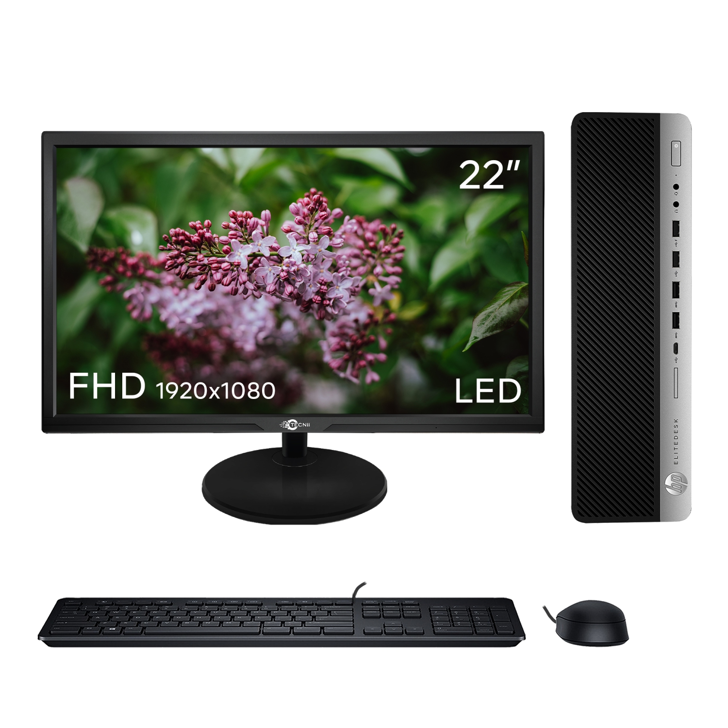 Refurbished - HP EliteDesk 800 G3 PC(Business/Home) with 22" INCH HDMI Monitor| i7-6700 @ 3.4GHz| 8GB DDR4 RAM 1TB SSD| WIN 10 PRO| New Keyboard and