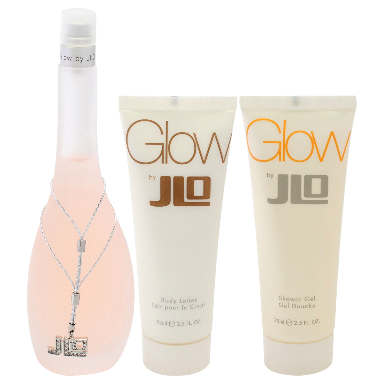 Glow by Jennifer Lopez Gift Set -- 3.4 oz Eau De Toilette Spray + 2.5 oz Body Lotion + 2.5 oz Shower Gel