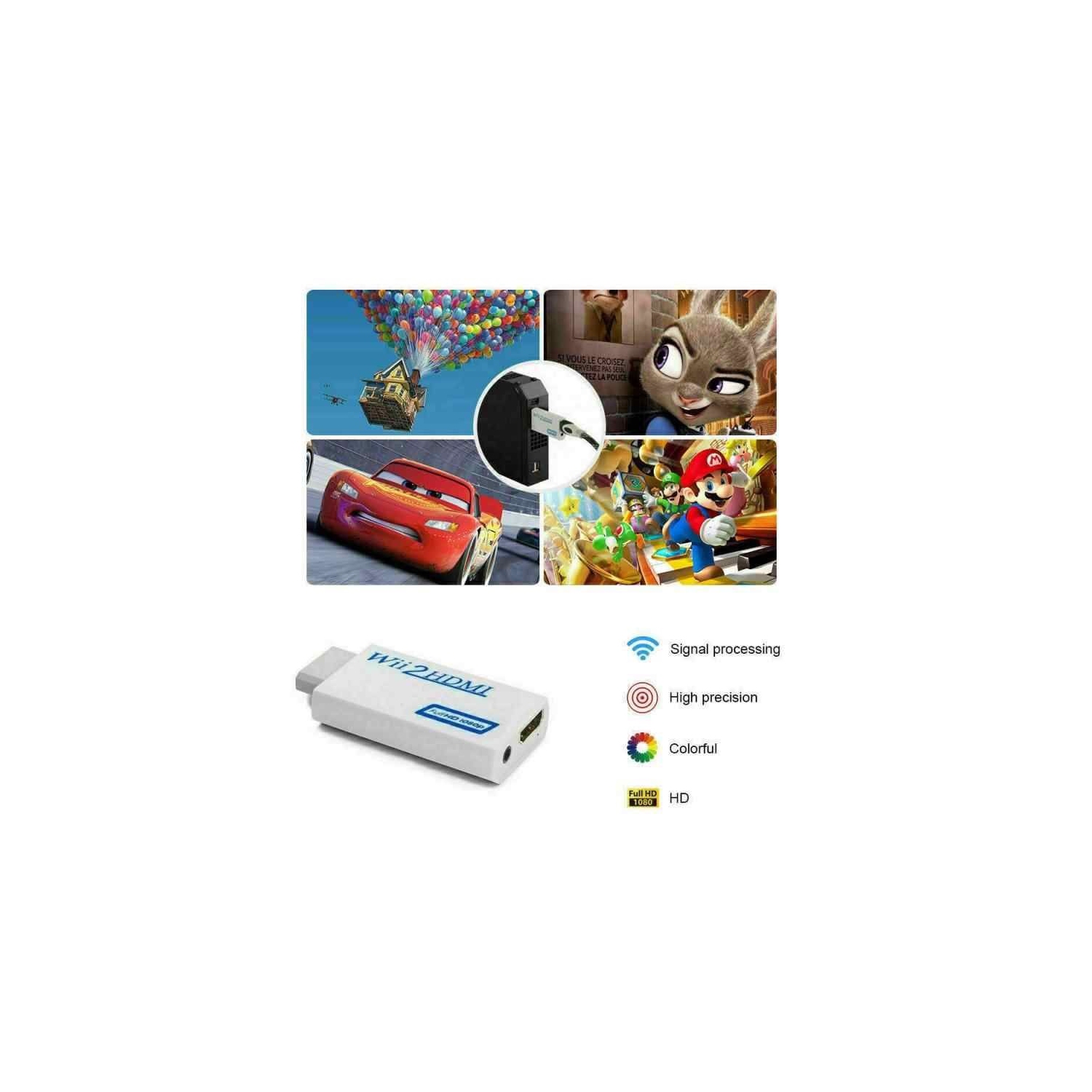 Convertisseur Wii à HDMI Conversion ascendante HD 720p 1080p avec sortie audio 3,5 mm