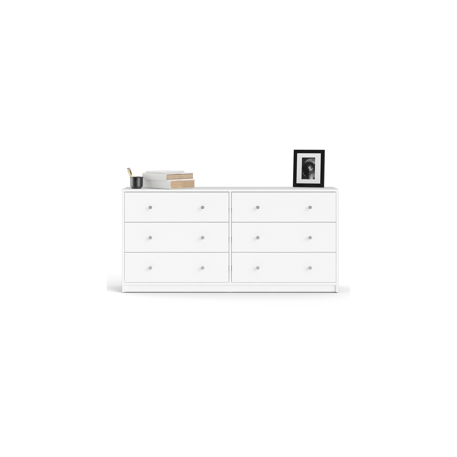 Commode double contemporaine à 6 tiroirs Pemberly Row, blanc