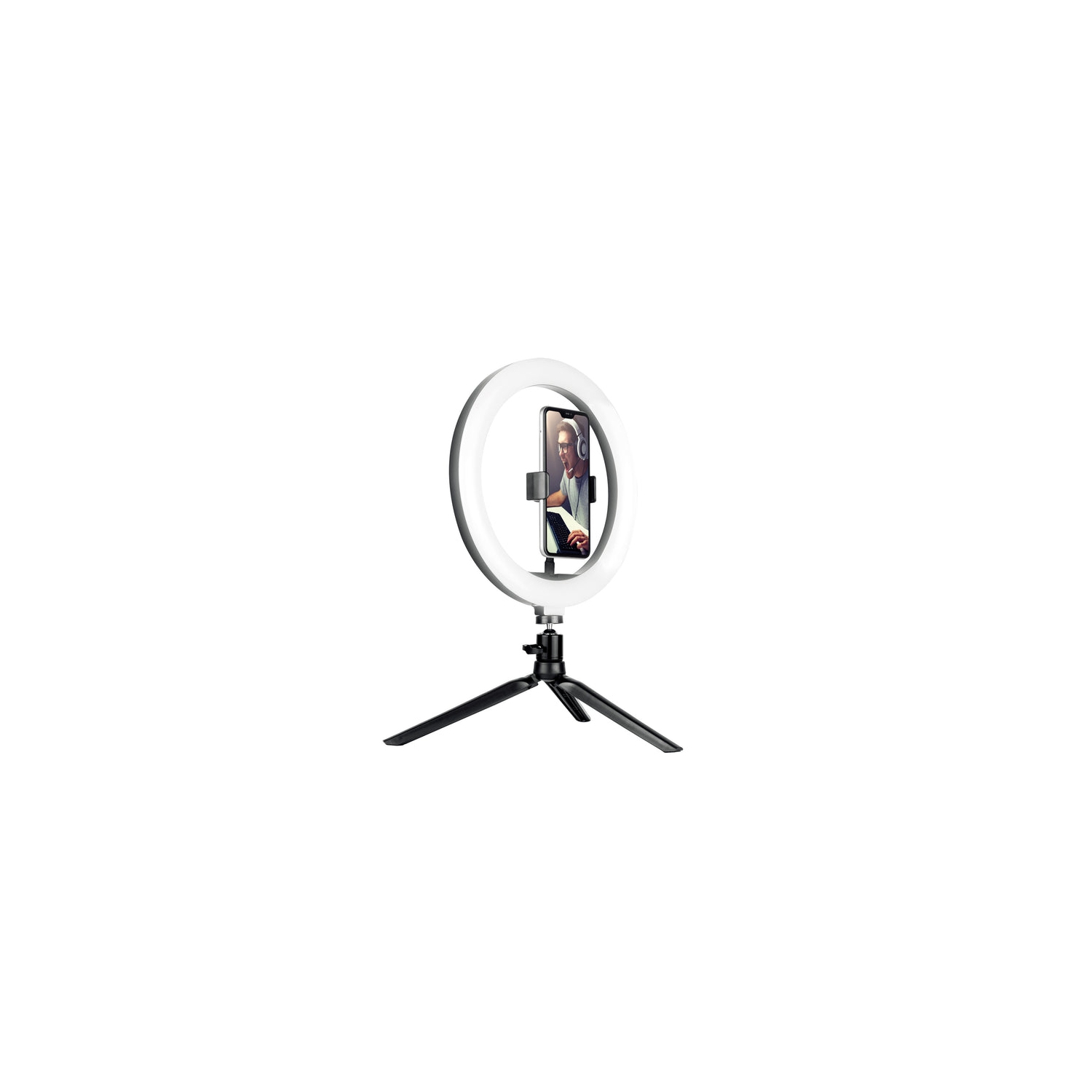 CJ Tech 10-In Selfie Ring Light with Bluetooth Shutter and Tripod - Black