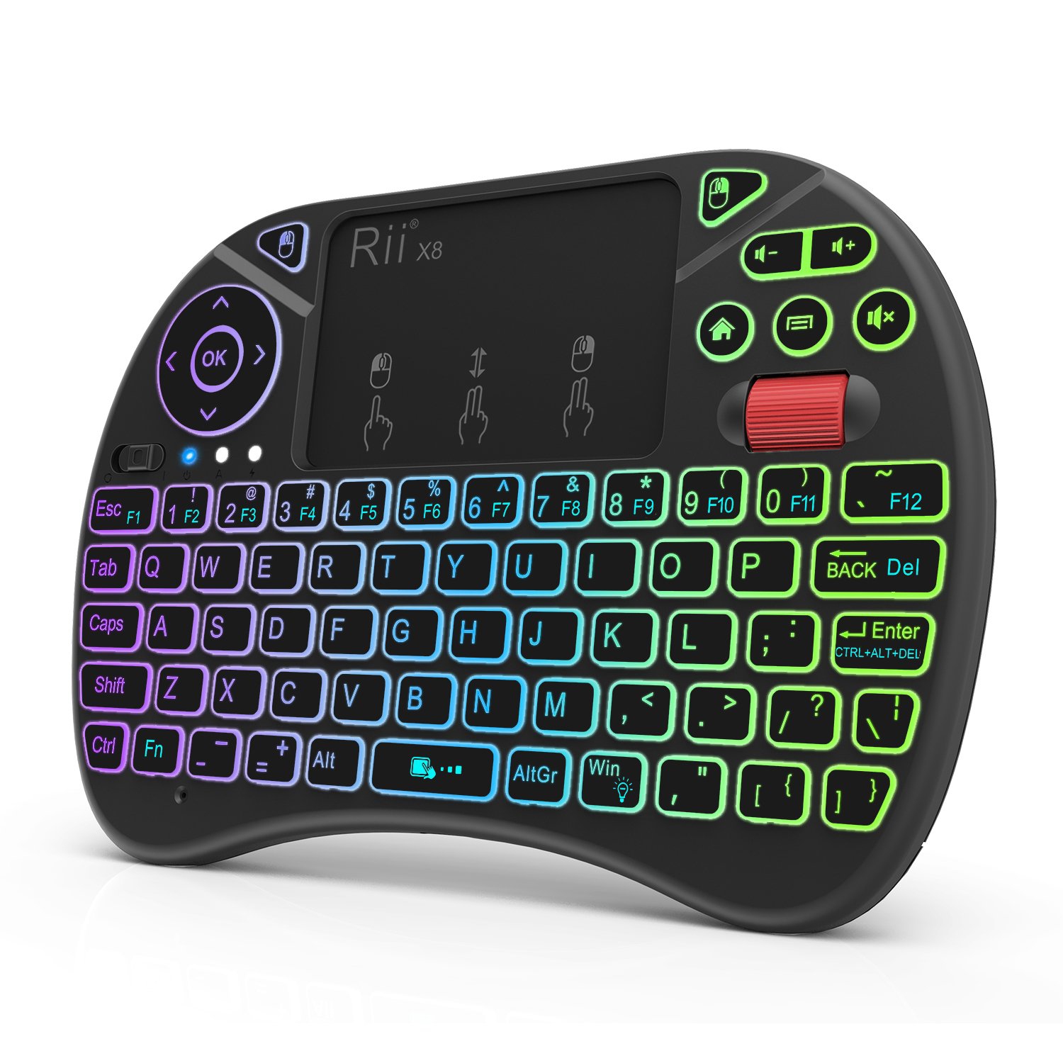 (New Backlit)Rii i8X Wireless Keyboard, Android TV Box Remote Keyboard, Touchpad Mini Keyboard, Scroll Button Keyboard,Handh