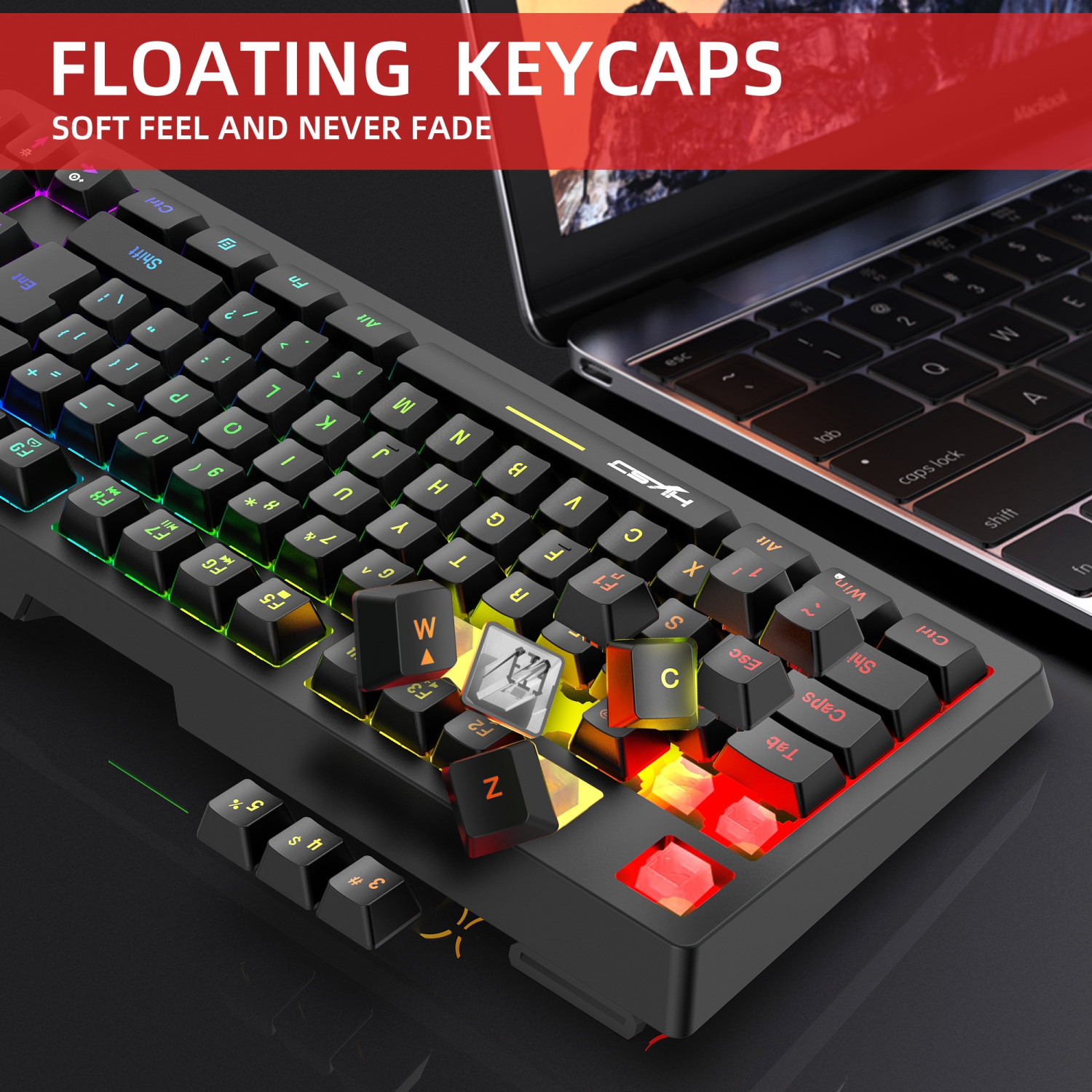 Chroma Wireless Gaming Keyboard RGB New 2022 Version - Long-Lasting Rechargeable Battery - Quick and Quiet Typing - Wat