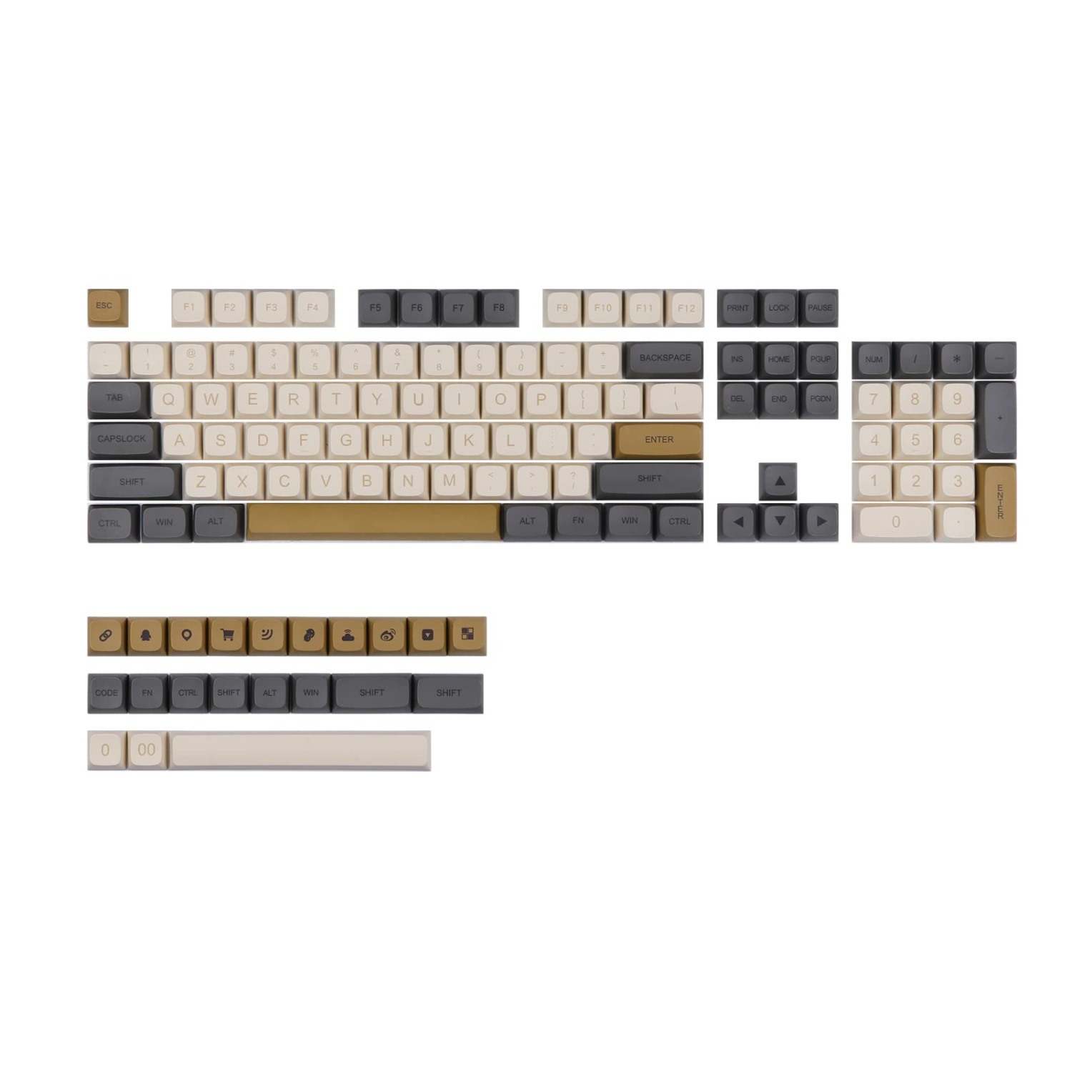 Dawn 138 Keys XDA Profile Dye Sublimation PBT Keycaps Set for Mechanical Gaming Keyboard, Compatible with Cherry/Gateron/Otemu/Kailh Switch