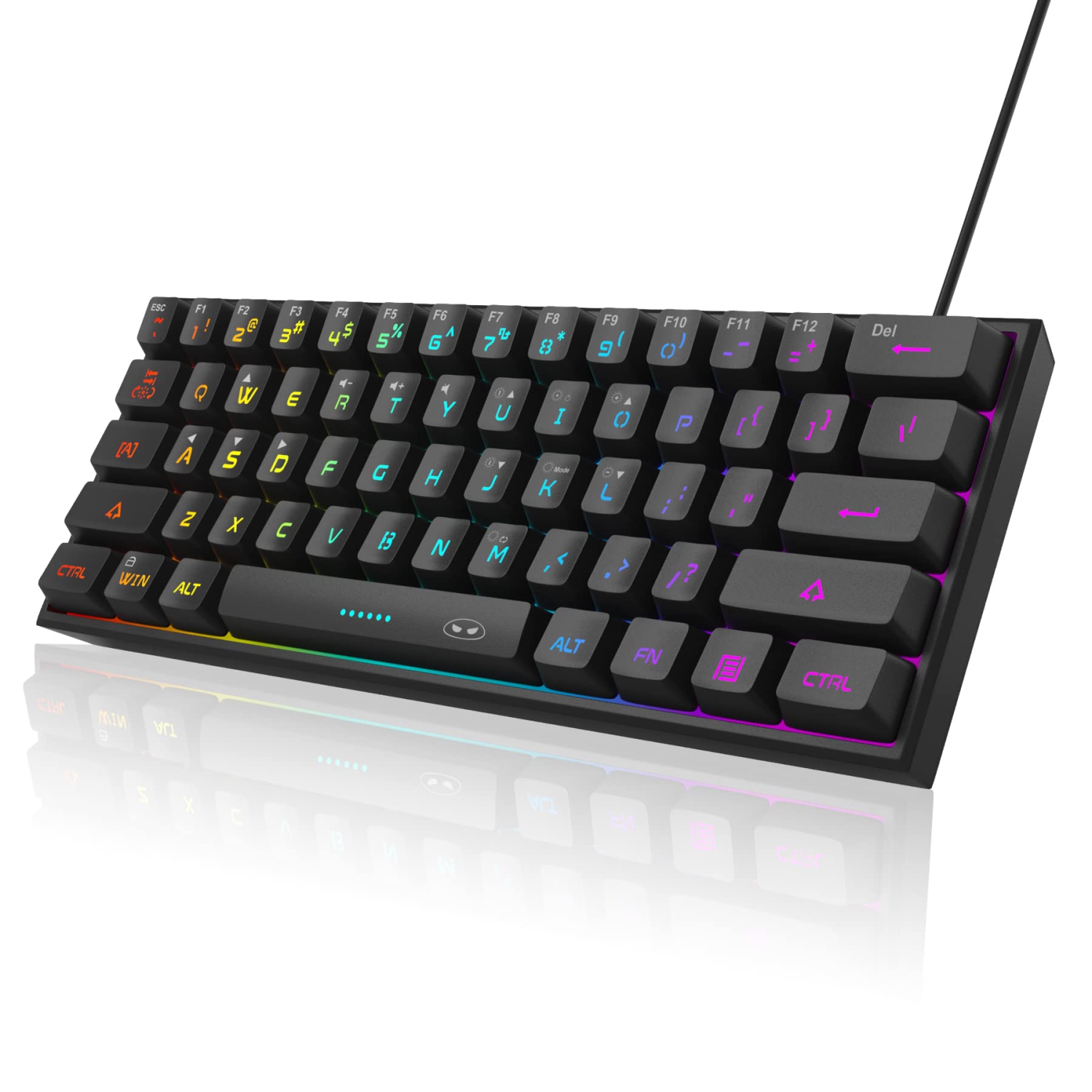 Mini 60% Gaming Keyboard, RGB Backlit 61 Key Ultra-Compact Keyboard, MageGee TS91 Ergonomic Waterproof Mechanical Feeling Of