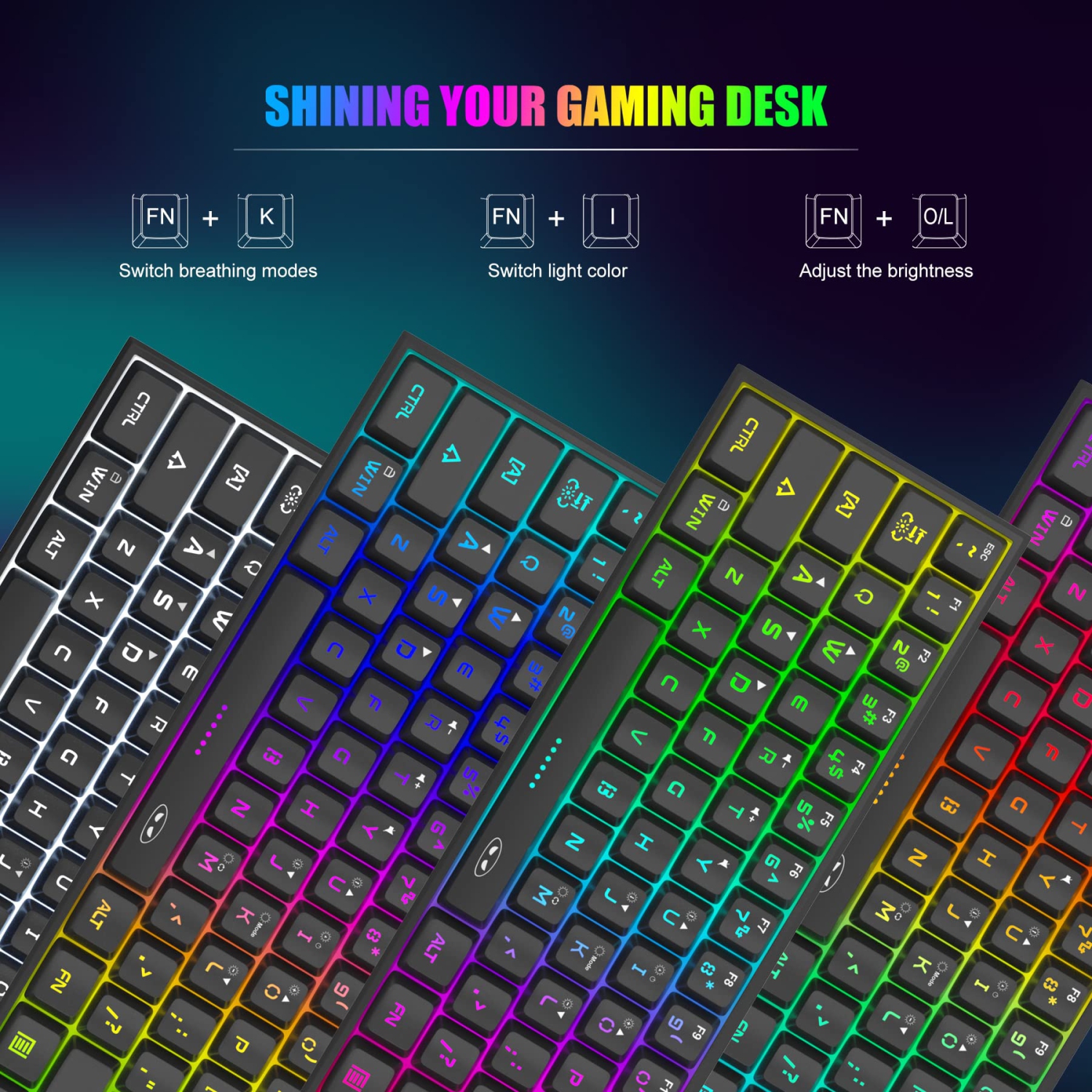 Mini 60% Gaming Keyboard, RGB Backlit 61 Key Ultra-Compact Keyboard, MageGee TS91 Ergonomic Waterproof Mechanical Feeling Of