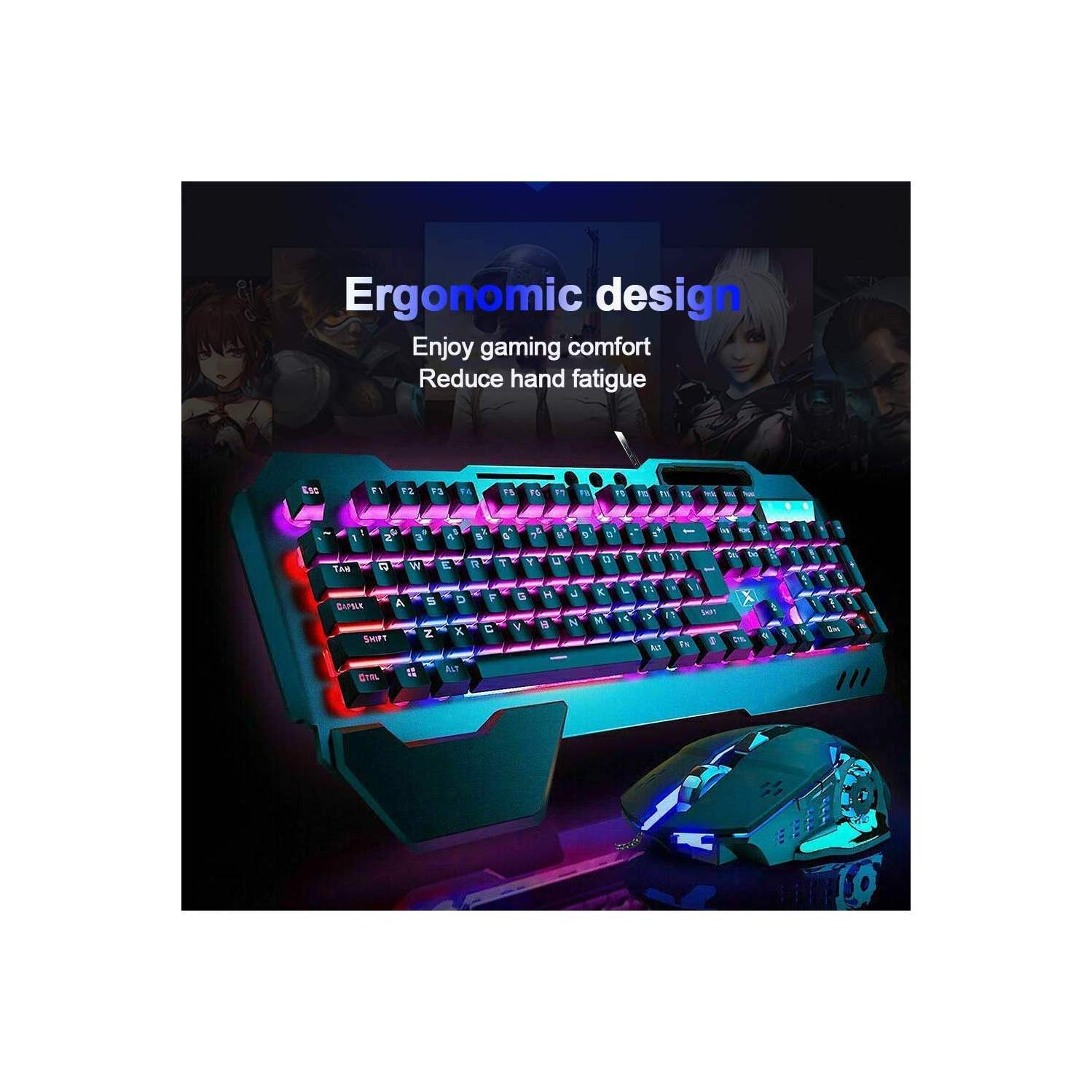 Keyboard and Mouse Kit Set Wired RGB 104 Keys Caps Mechanical Feel Gaming  Keyboard and Mouse Combo PC Gamer Set Up Game Laptop - AliExpress