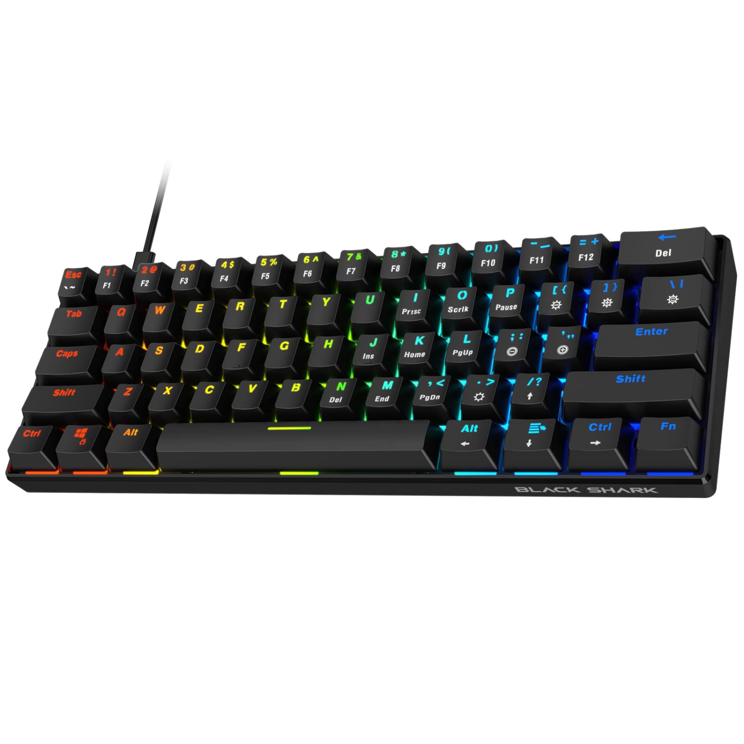 Black Shark Mini 60% Mechanical Gaming Keyboard, RGB Backlit