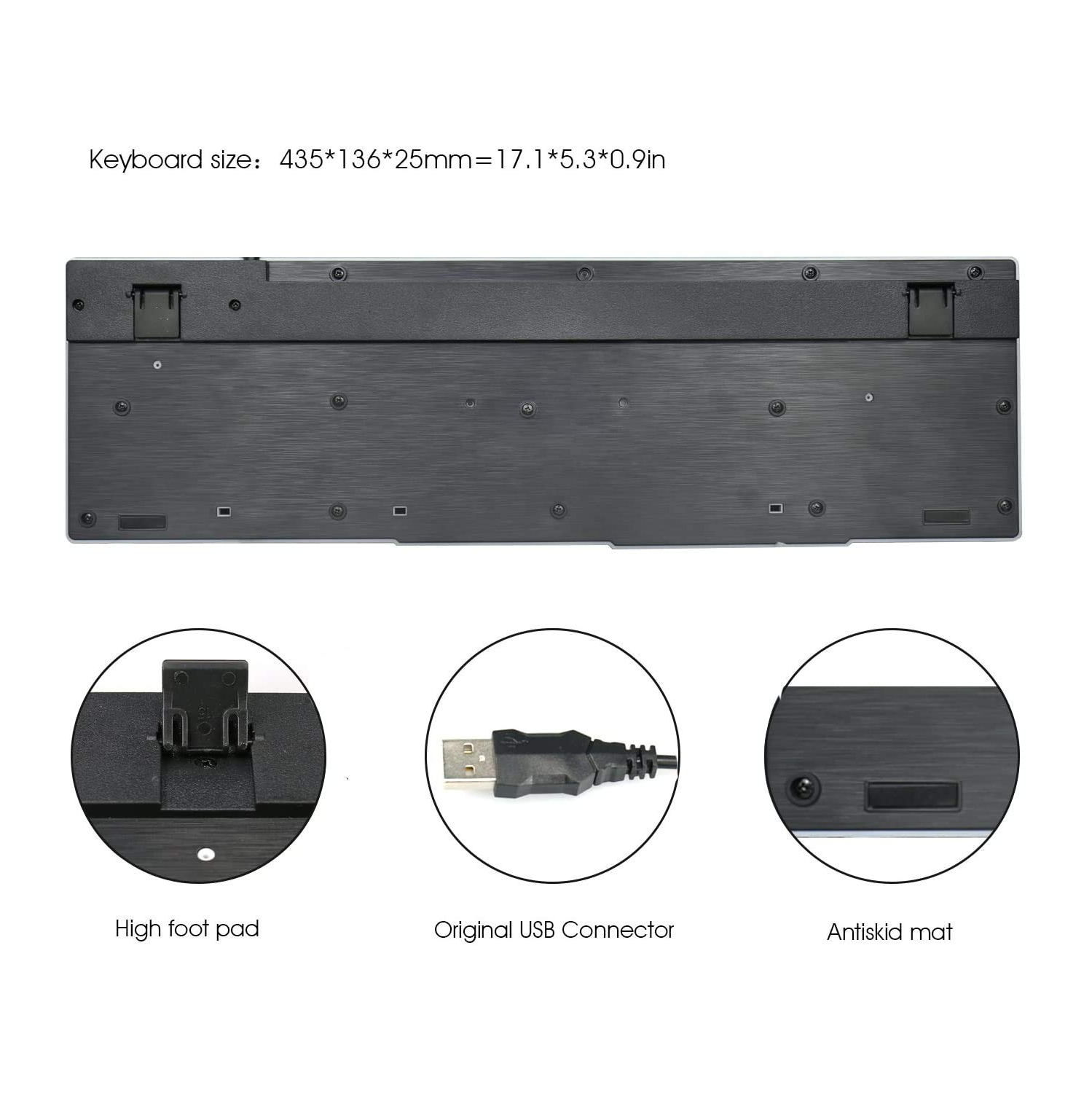 Rii RGB Wired Gaming Keyboard,Rainbow Mixed Backlit Keyboard for PC,Laptop, Gaming,Home Office