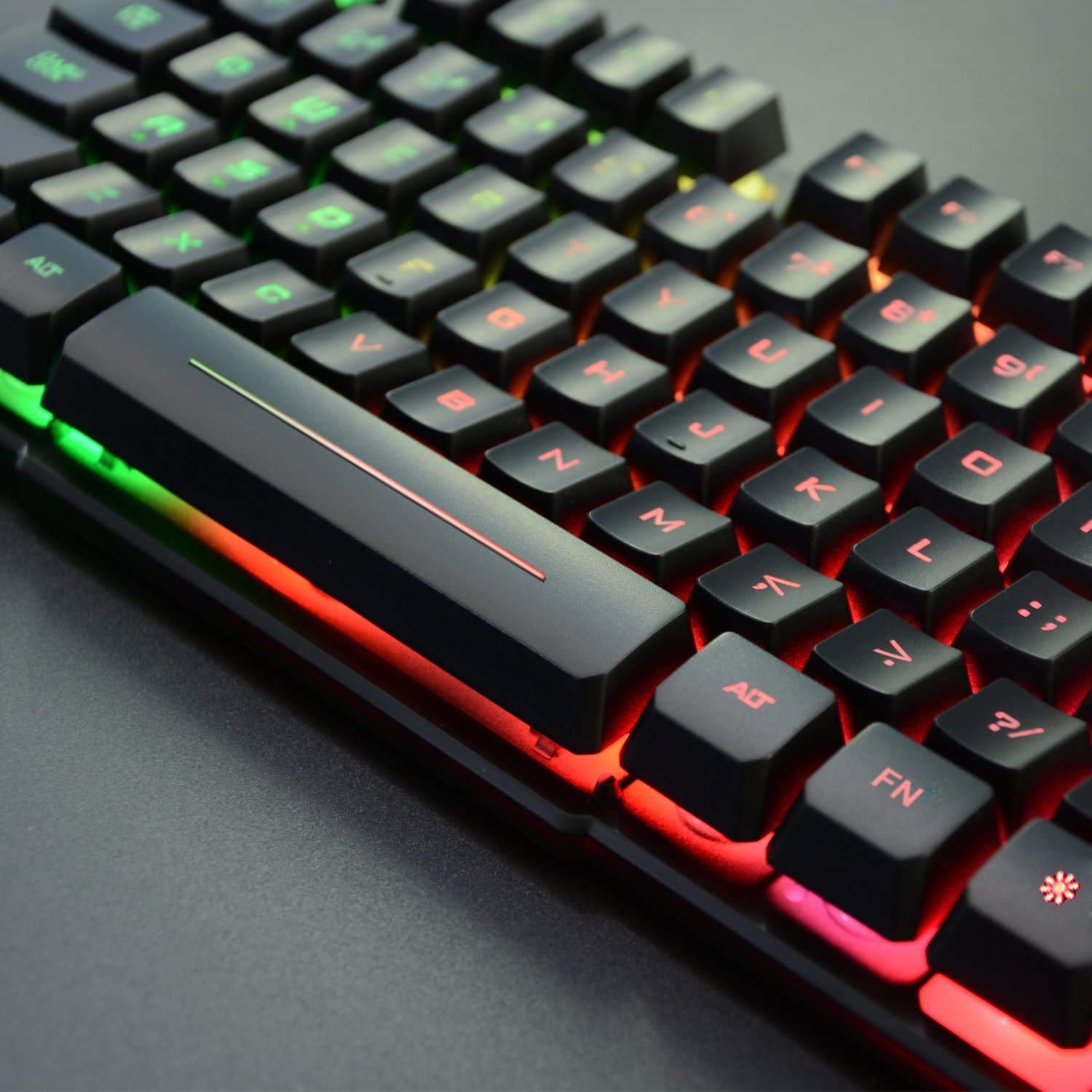 Rii RGB Wired Gaming Keyboard,Rainbow Mixed Backlit Keyboard for PC,Laptop, Gaming,Home Office