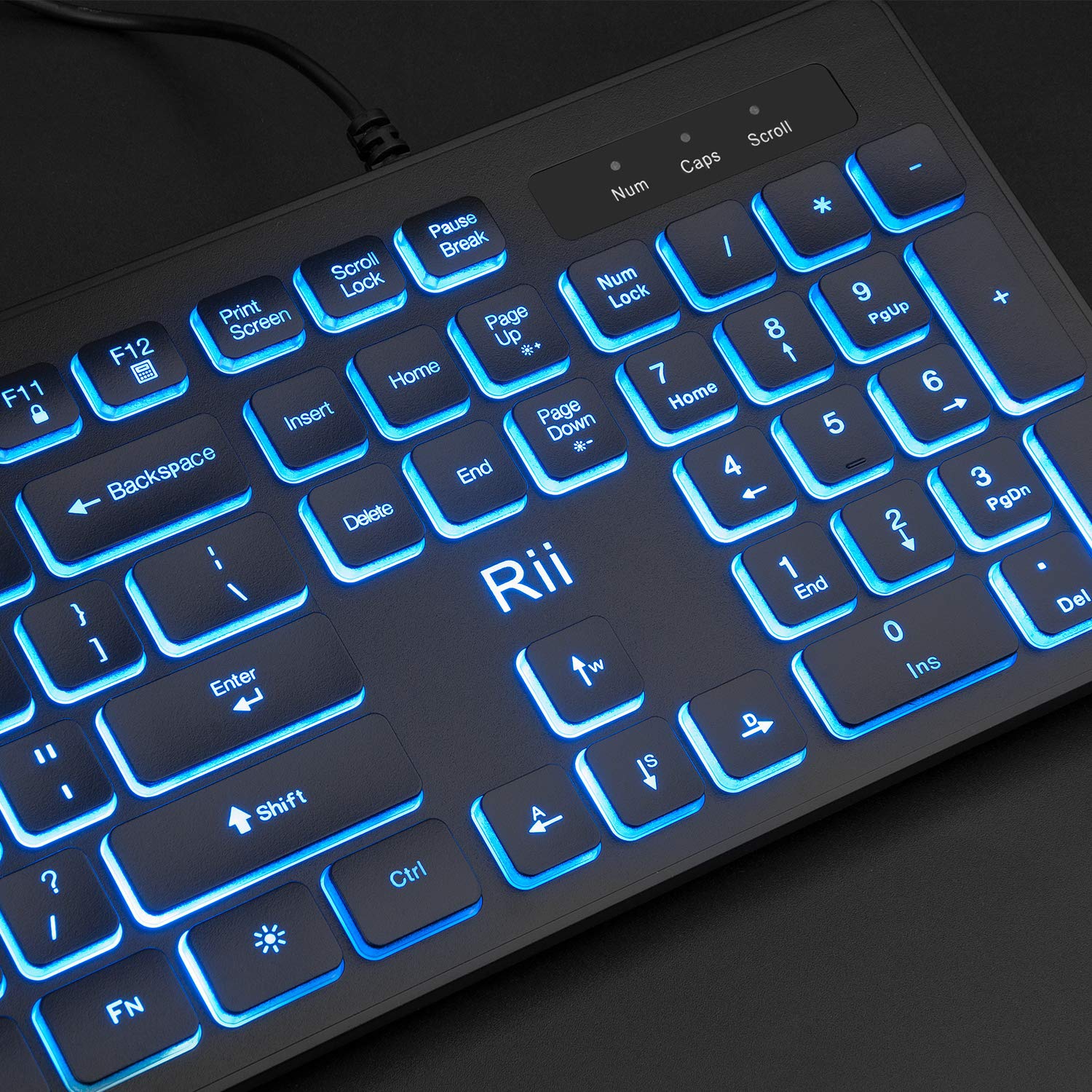 Clavier et souris RVB Rii RK105, ensemble clavier et souris avec fil, ensemble clavier et souris USB, clavier et souris de jeu à entrée silencieuse,