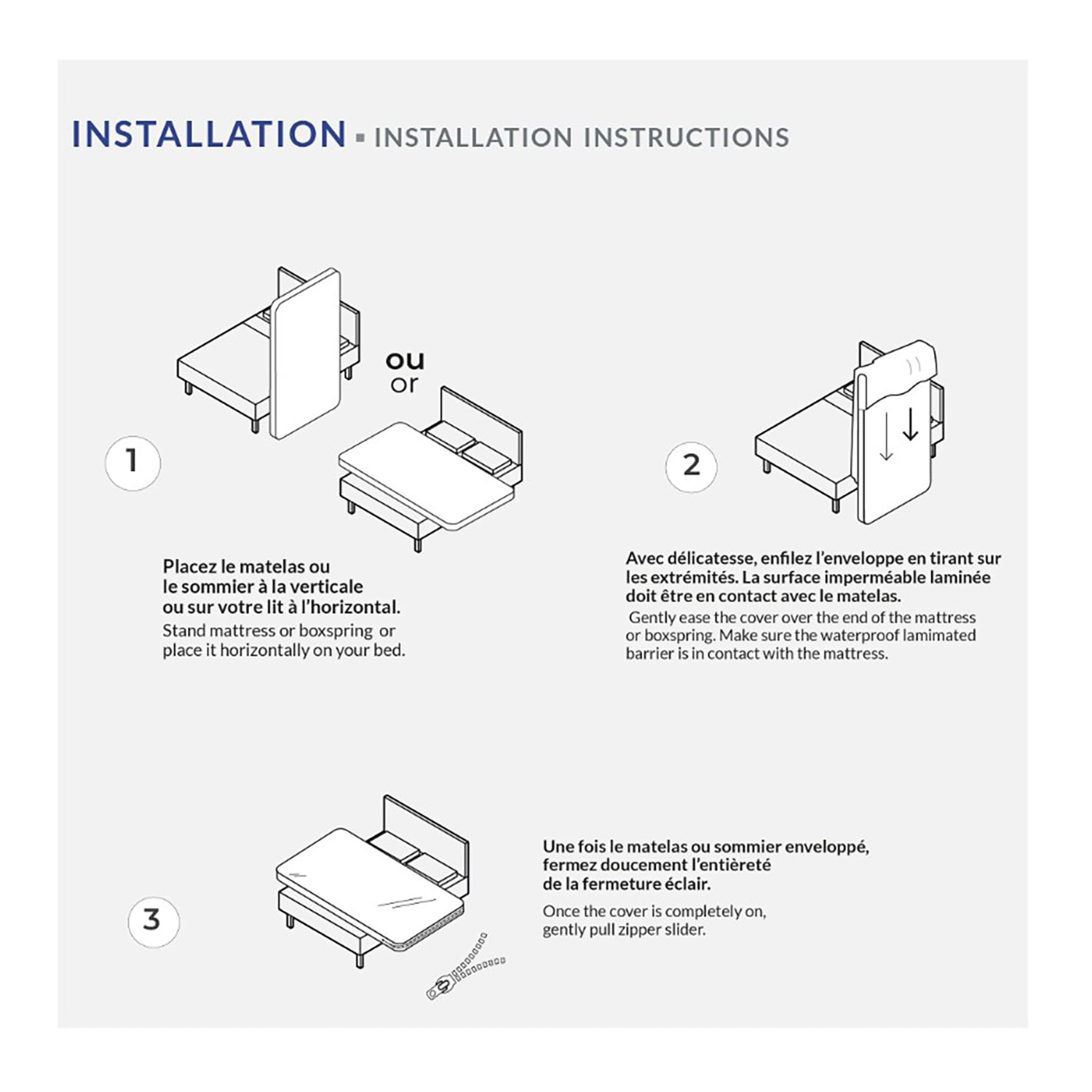 DB Chez Vous - Protège Matelas Encasement, 100% Imperméable, Grandeur King, Blanc