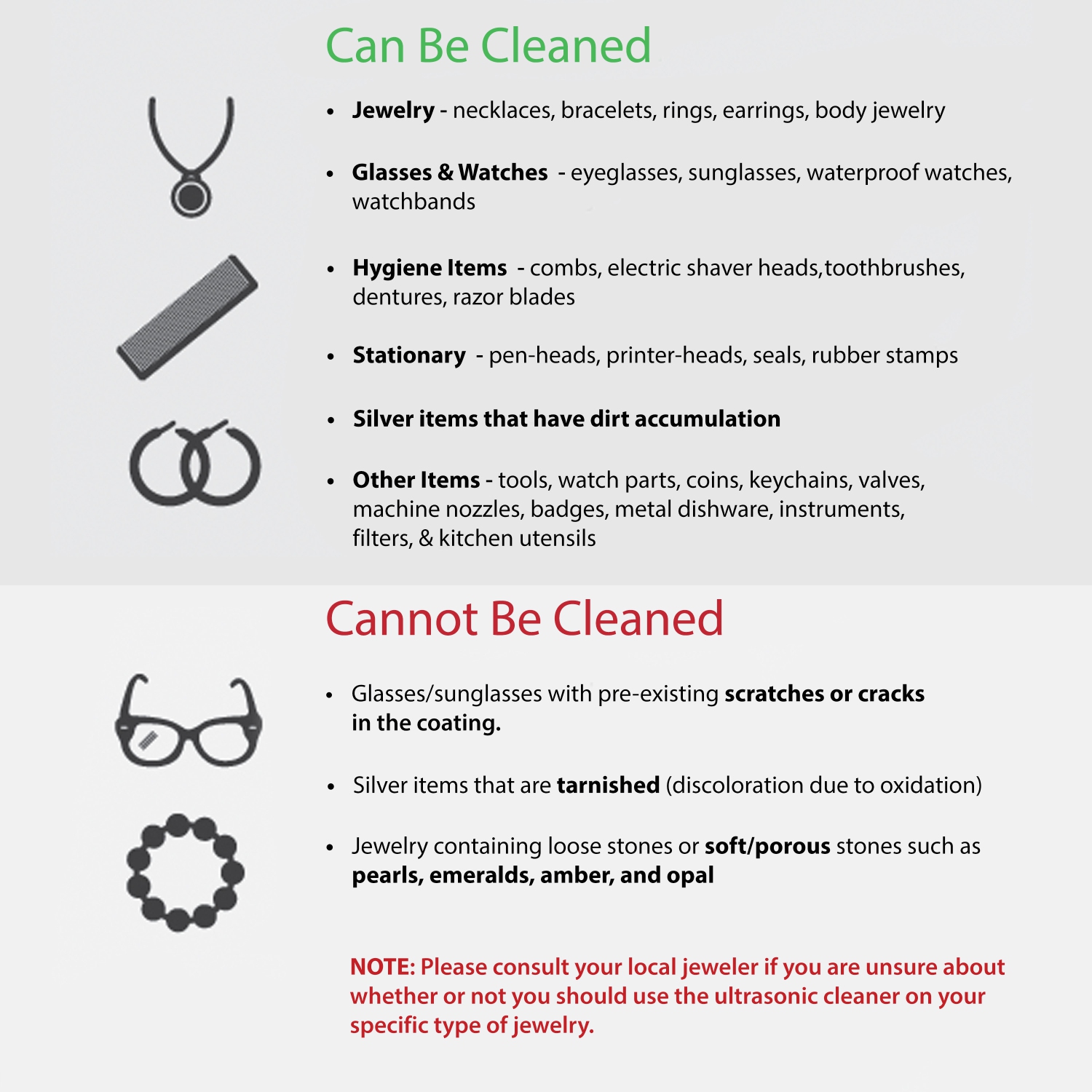 Magnasonic Professional Ultrasonic Jewelry Cleaner Machine w/ Cleaner Concentrate for Eyeglasses Watches Rings Dentures