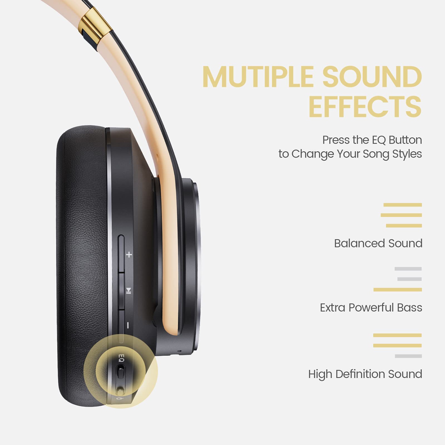 DOQAUS Wireless Headphones, 52 Hrs Playtime Bluetooth Headphones
