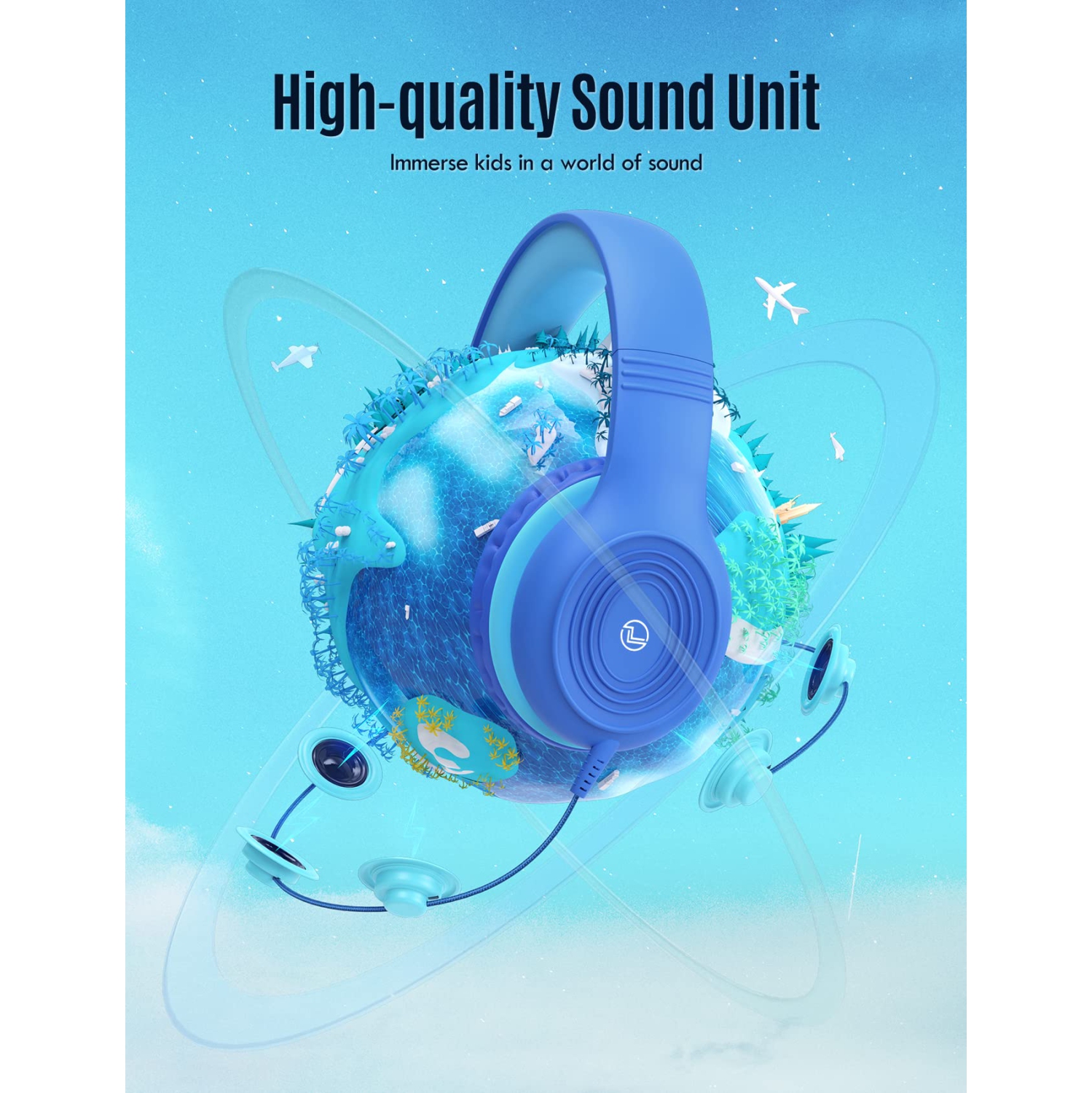 VotYoung – Écouteurs pour enfants avec microphone pour l’école, casque d’écoute avec fil avec limite de volume de 85/94 dB, écouteurs pour filles