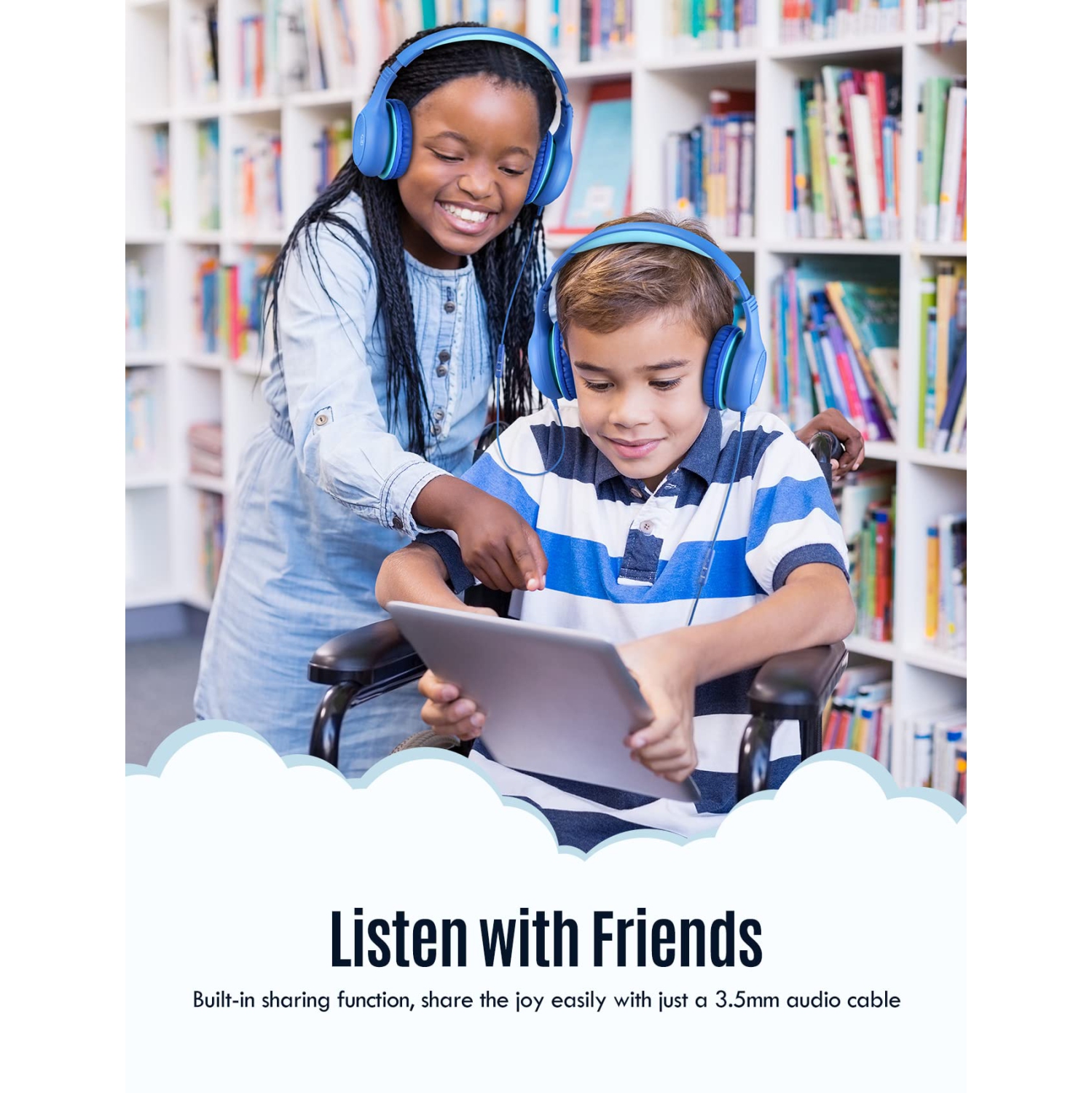 VotYoung – Écouteurs pour enfants avec microphone pour l’école, casque d’écoute avec fil avec limite de volume de 85/94 dB, écouteurs pour filles