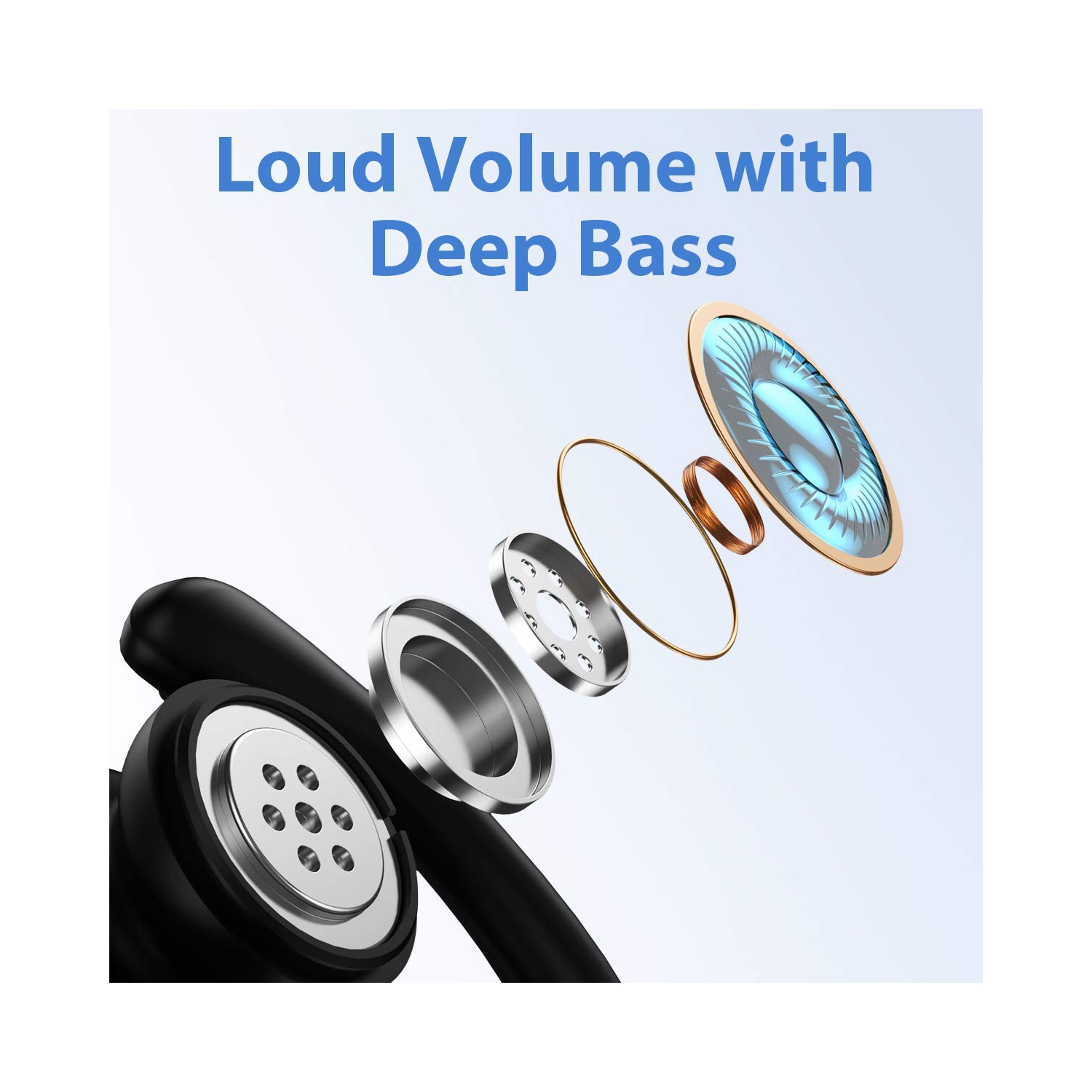 Wireless Earbuds occiam Bluetooth Headphones 48H Play Back Earphones in Ear Waterproof with Microphone LED Display for Sport