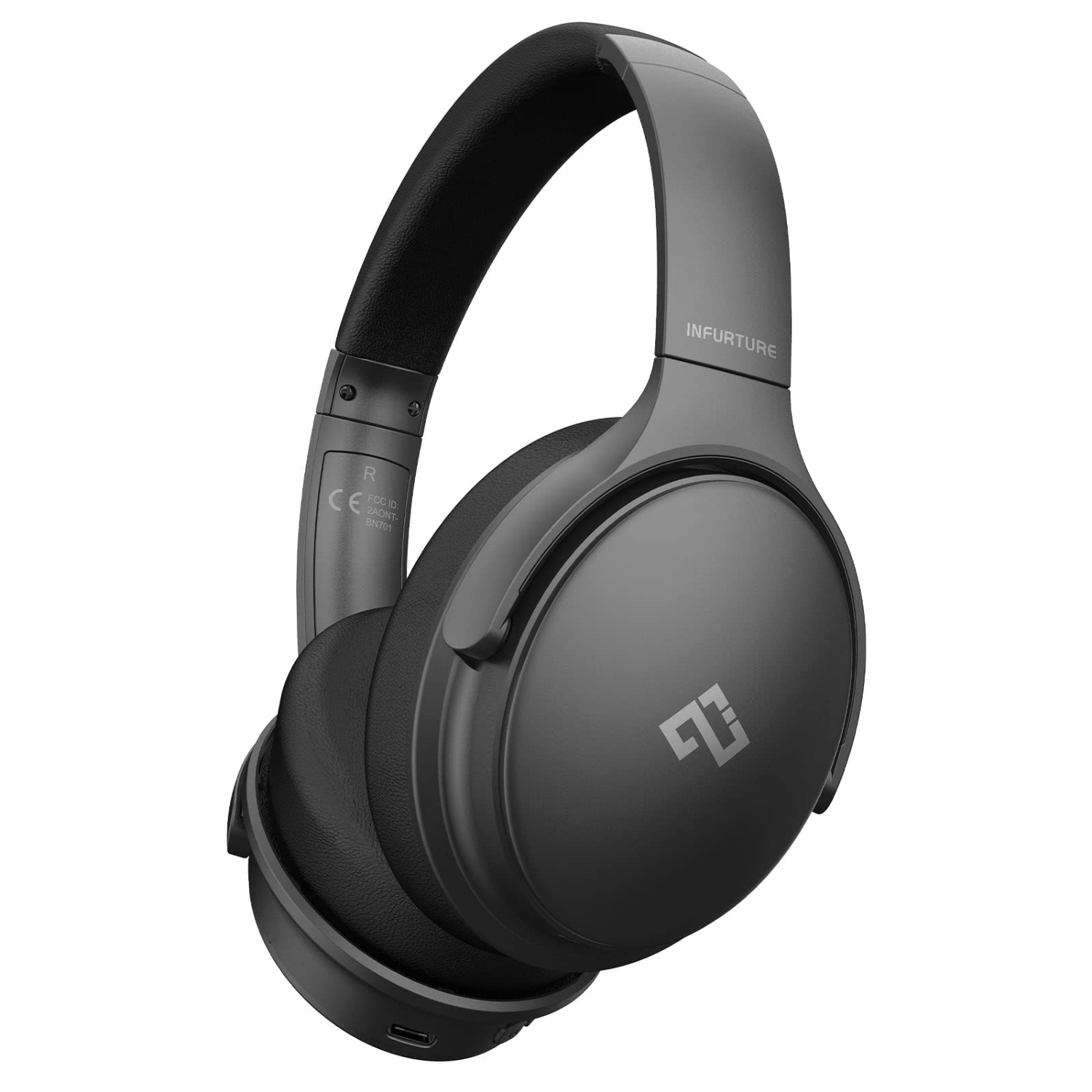 INFURTURE H1 Active Noise Cancelling Headphones with Microphone, Wireless Over Ear Bluetooth Headphones, 3D Deep Bass, Memor