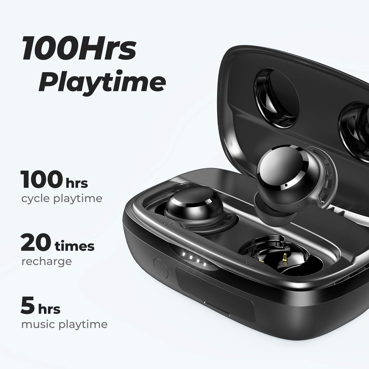Wireless Earbuds,150H Playtime Bluetooth 5.2 IPX8 Waterproof Touch Control Ture Wireless Bluetooth Earbuds with Mic Earphone in-Ear Deep Bass
