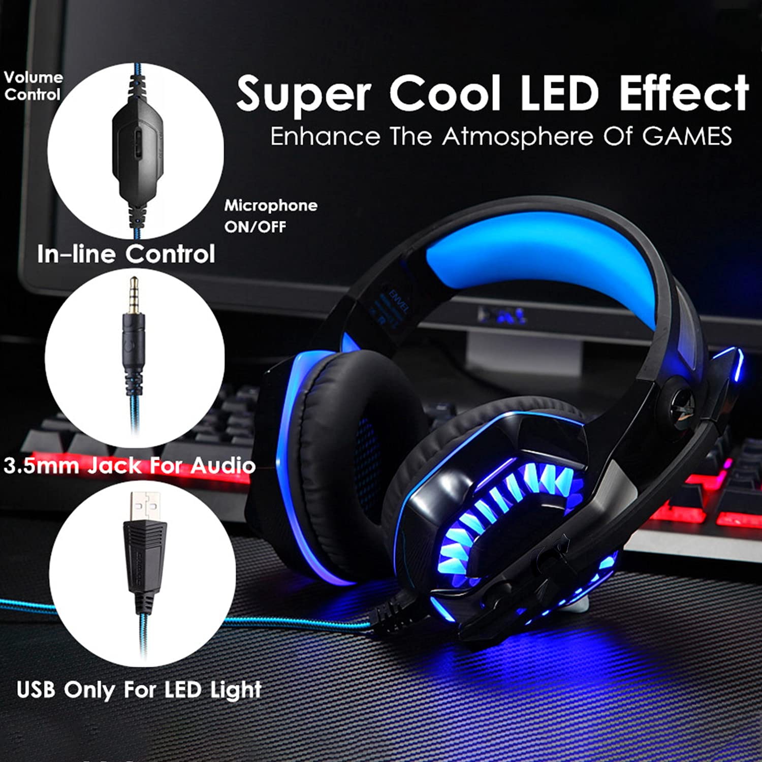 Envel noise cancelling online gaming headset