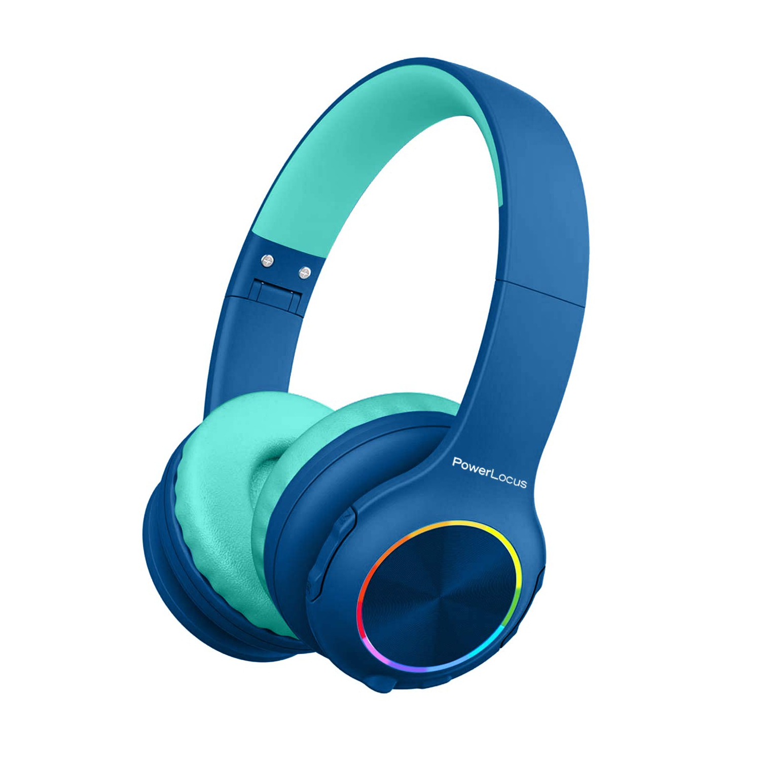 PowerLocus PLED Kids Headphones, Bluetooth Headphones Over Ear for Kids with LED Lights, 94db Volume Limited, Foldable with