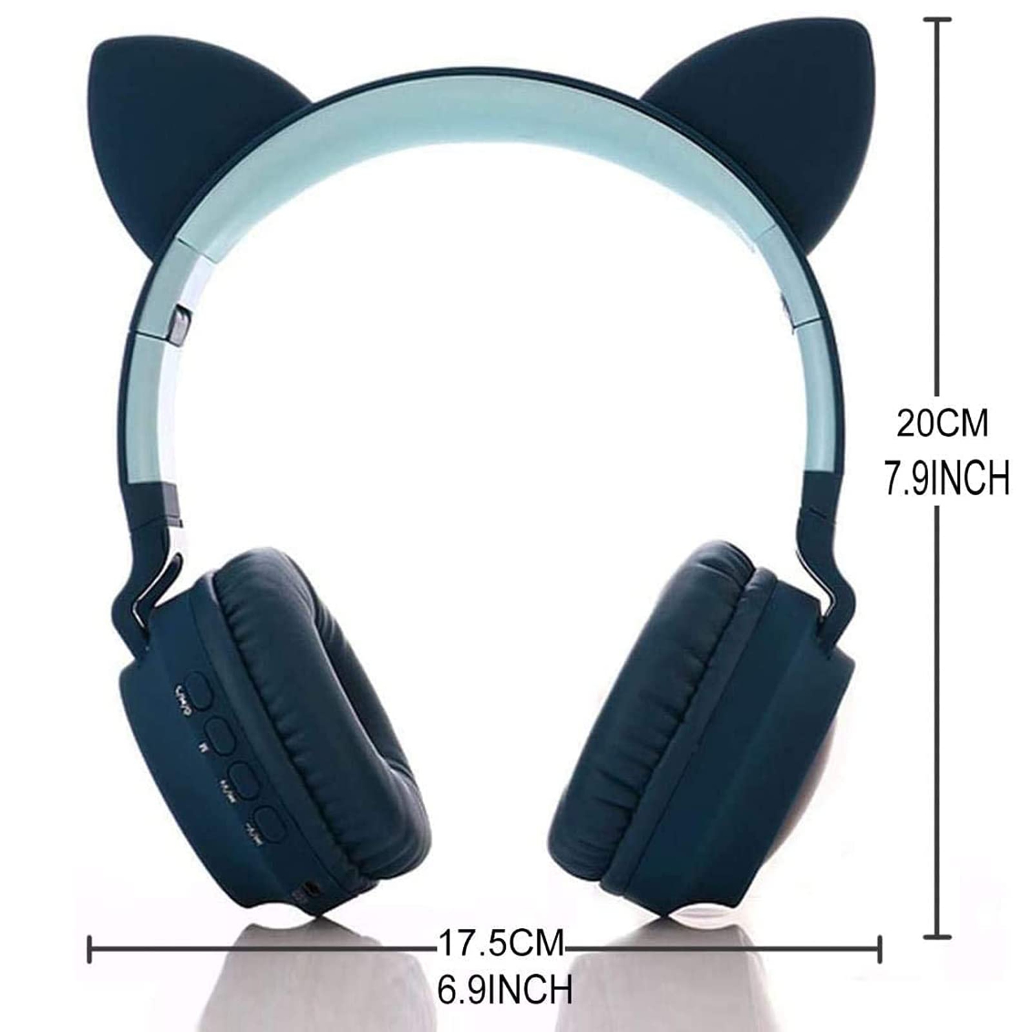 Kids Bluetooth Headphones, TNOIE LED Light Up Wireless Foldable Headphones, Over Ear Headsets with Microphone for Kindle/Sma