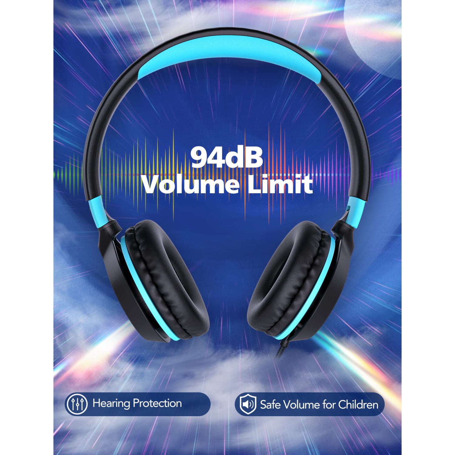 Écouteurs pour enfants de Neesolo, écouteurs avec fil pour enfants pour l’école, casque d’écoute avec fil à prise de 3,5 mm avec limite de volume de