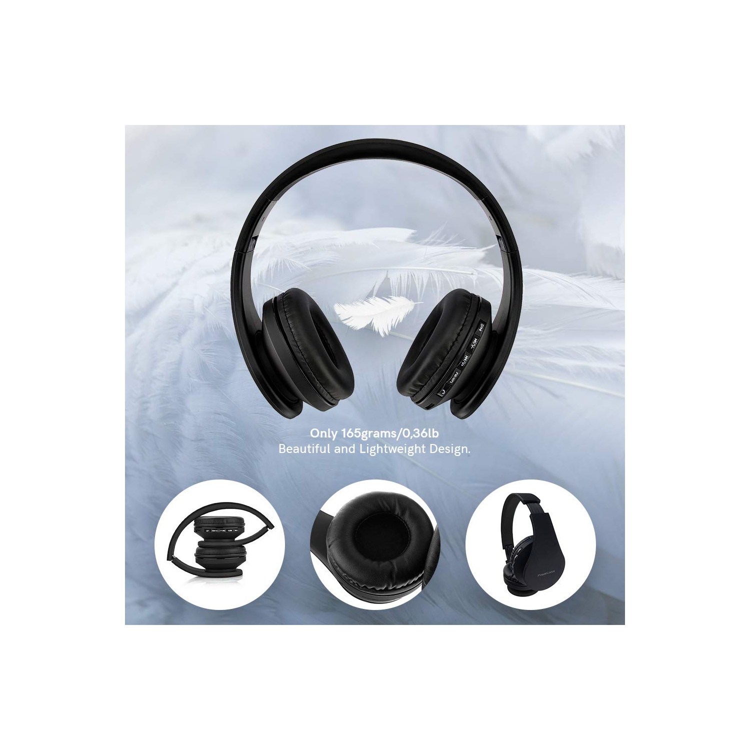 Casque d'écoute stéréo repliable sans fil Bluetooth, casque d'écoute avec fil à suppression du bruit avec microphone intégré pour iPhone, Samsung,