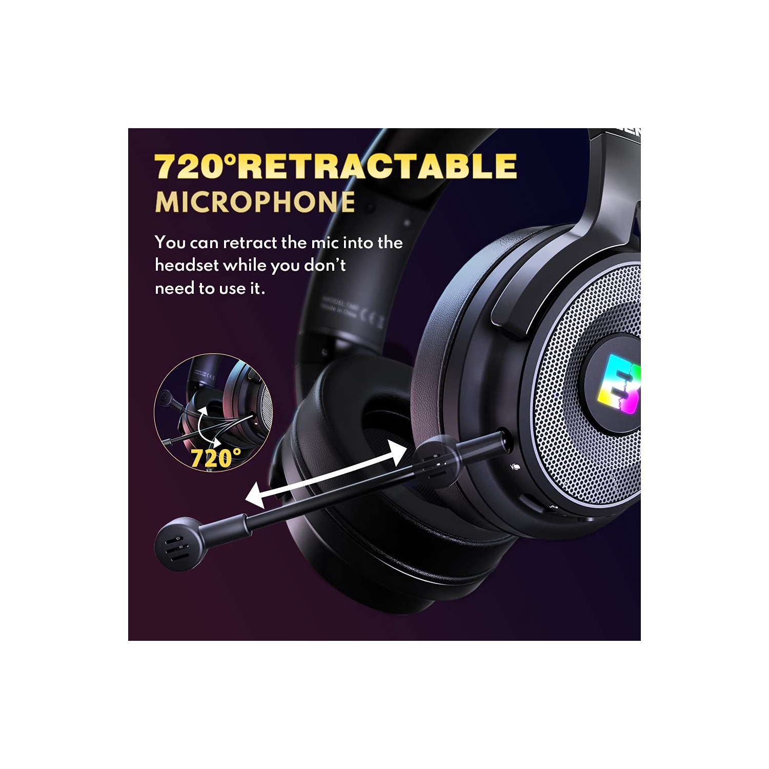 BENGOO 2.4G Wireless Gaming Headset Headphones with Microphone for PS4 PS5 PC, 3.5mm Wired for Controller, Noise Cancelling