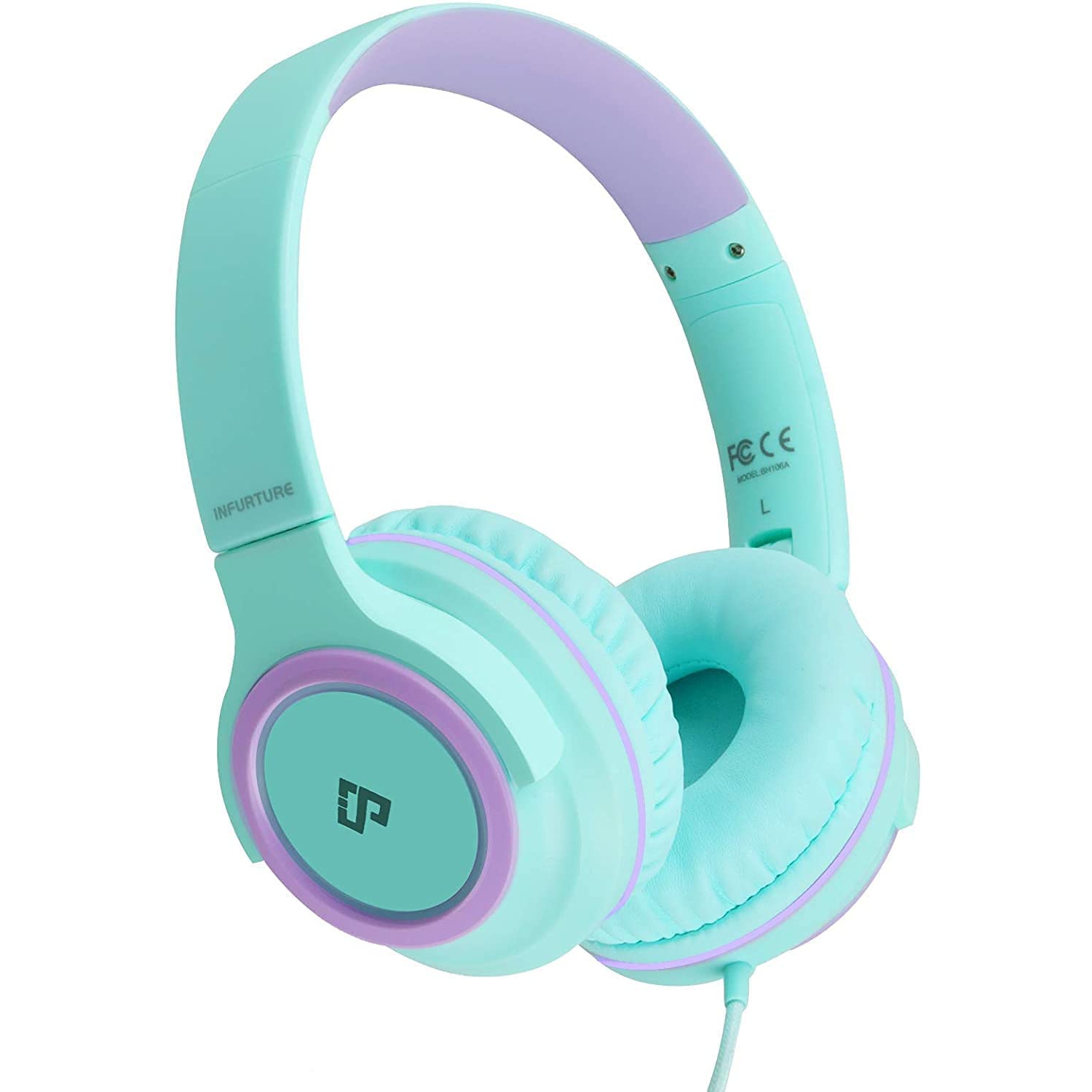 Kids Headphones with MIC INFURTURE CH1,Wired Headphones for Kids with 94dB Volume Limited for Boys Girls, Adjustable Headban