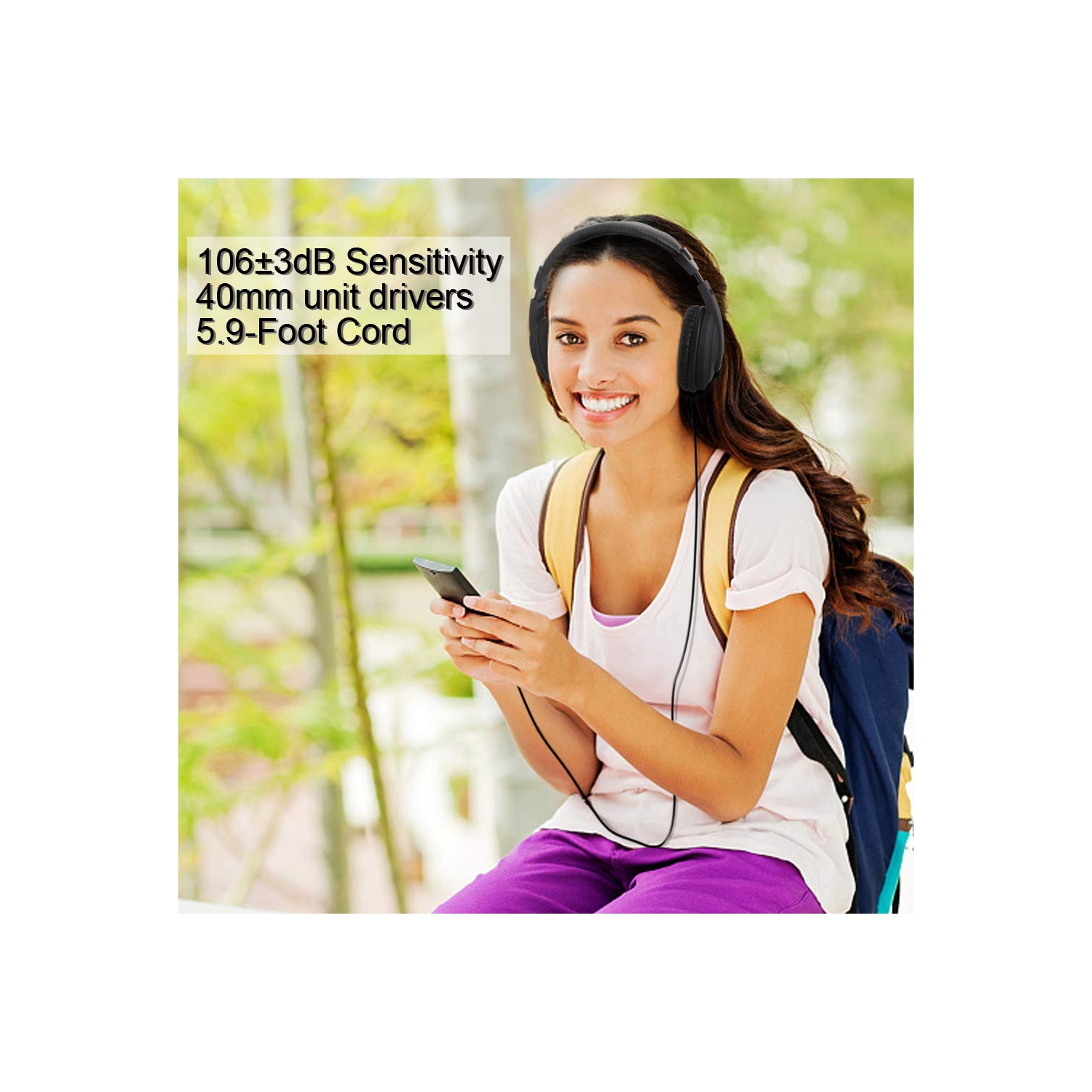 Casque d’écoute avec fil de VCOM avec microphone casque d’écoute stéréo léger à suppression du bruit, serre-tête ajustable pour adultes S.