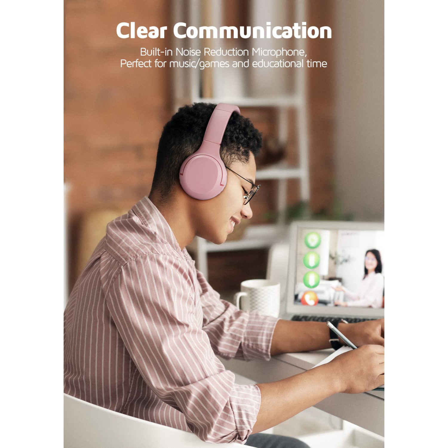 KLYLOP Wireless Headphones for Kids, Bluetooth 5.0 Kids Headphones with MIC, USB-C, 60H Playtime, Stereo Sound, 85/94dB Volu