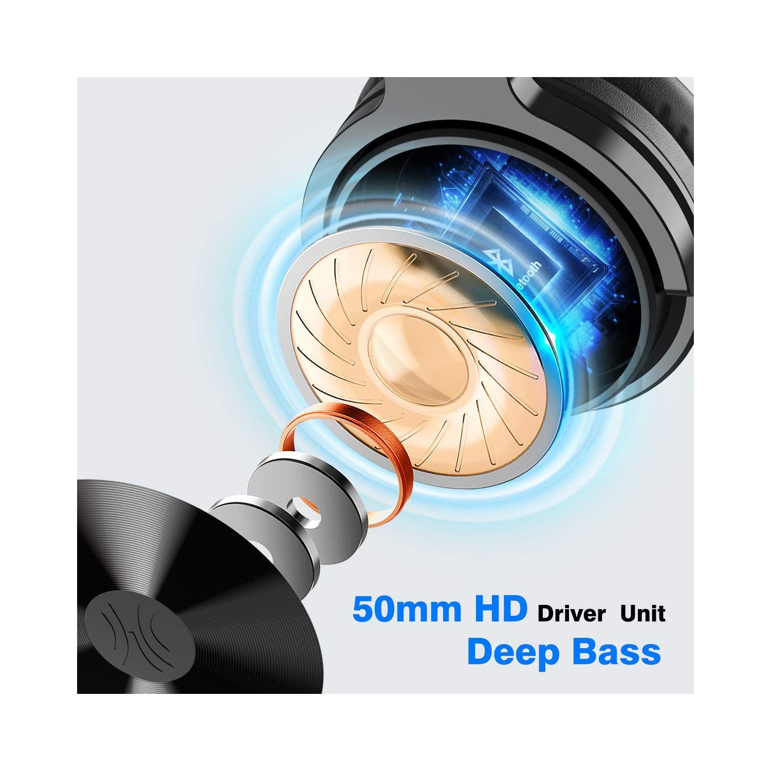 OneOdio Bluetooth Over Ear Headphones - Wireless/Wired 110 Hrs Stereo Bluetooth Headsets Foldable Headset with Deep Bass 50m