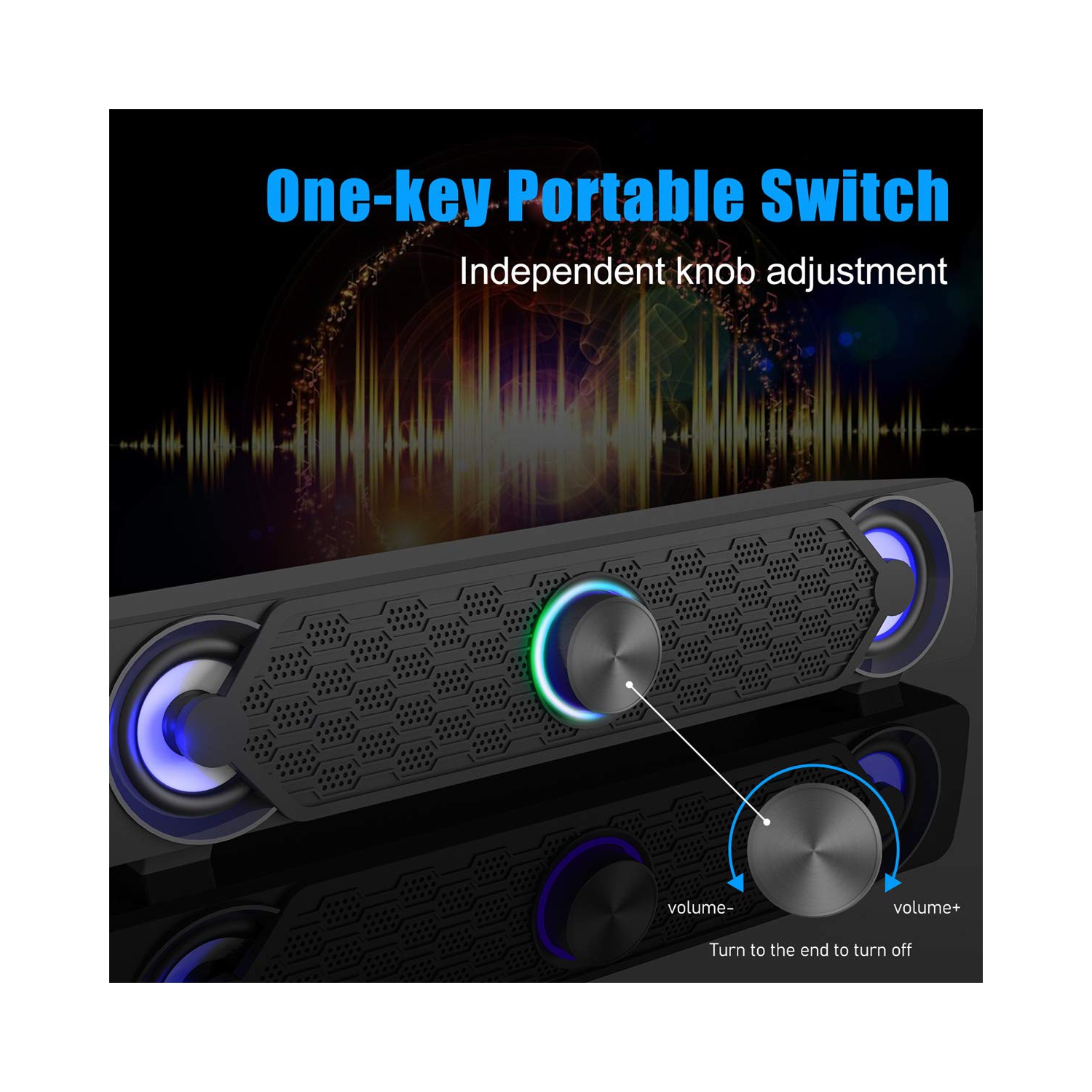 PC Speakers,Smalody Computer Gaming Speaker Cool Led/Volume Control Powered by USB, Stereo PC Laptop Desktop Loudspeaker